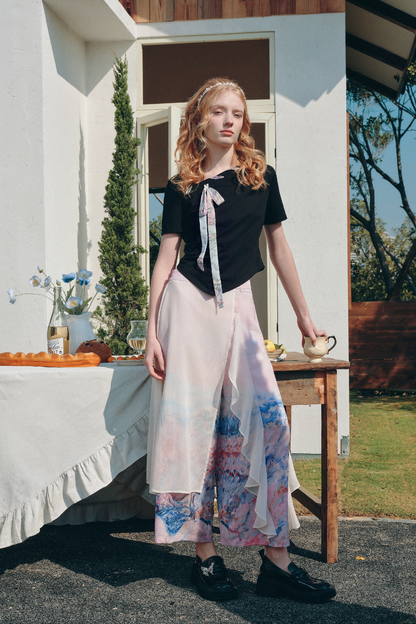 Asymmetrical Printed T-Shirt