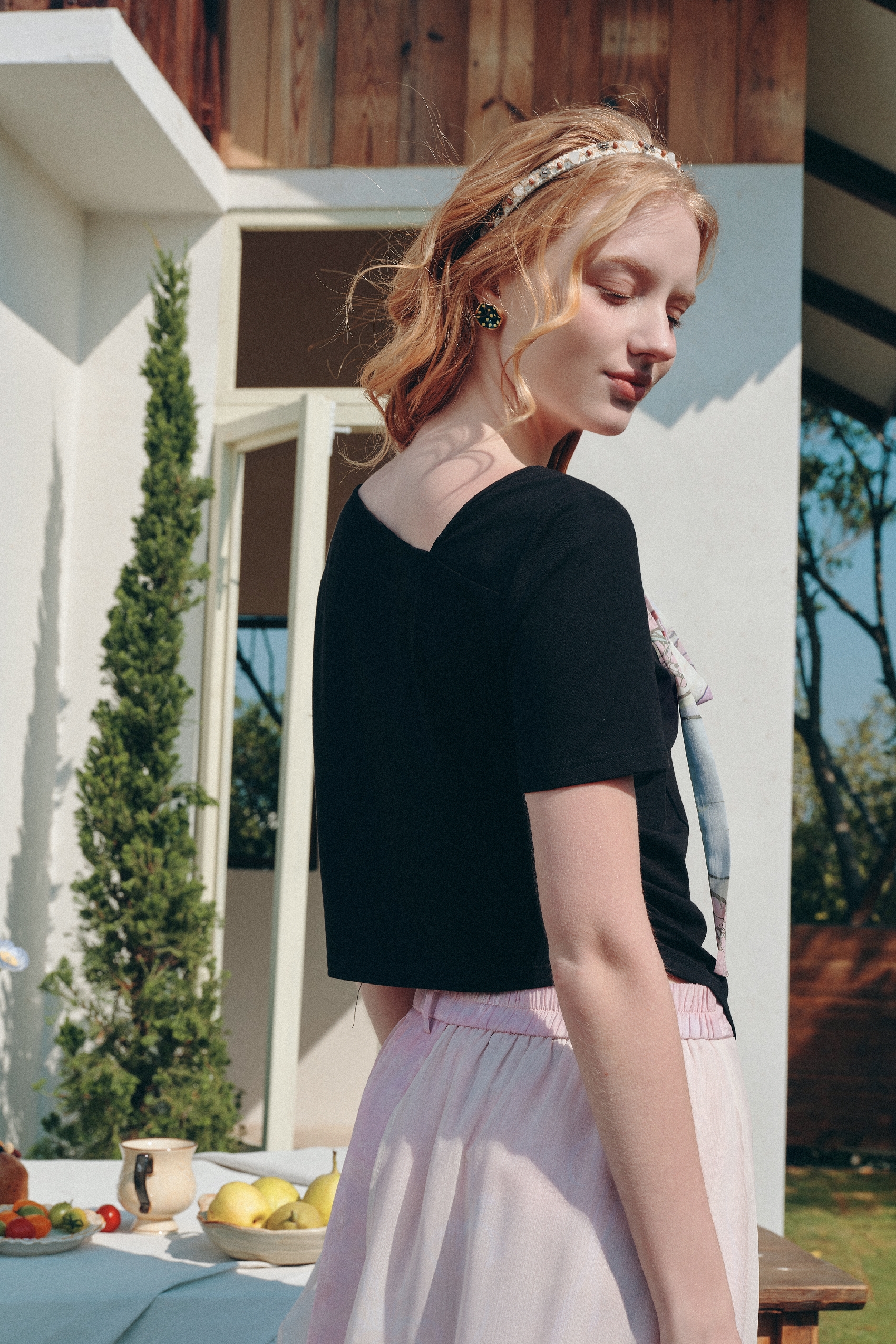 Asymmetrical Printed T-Shirt