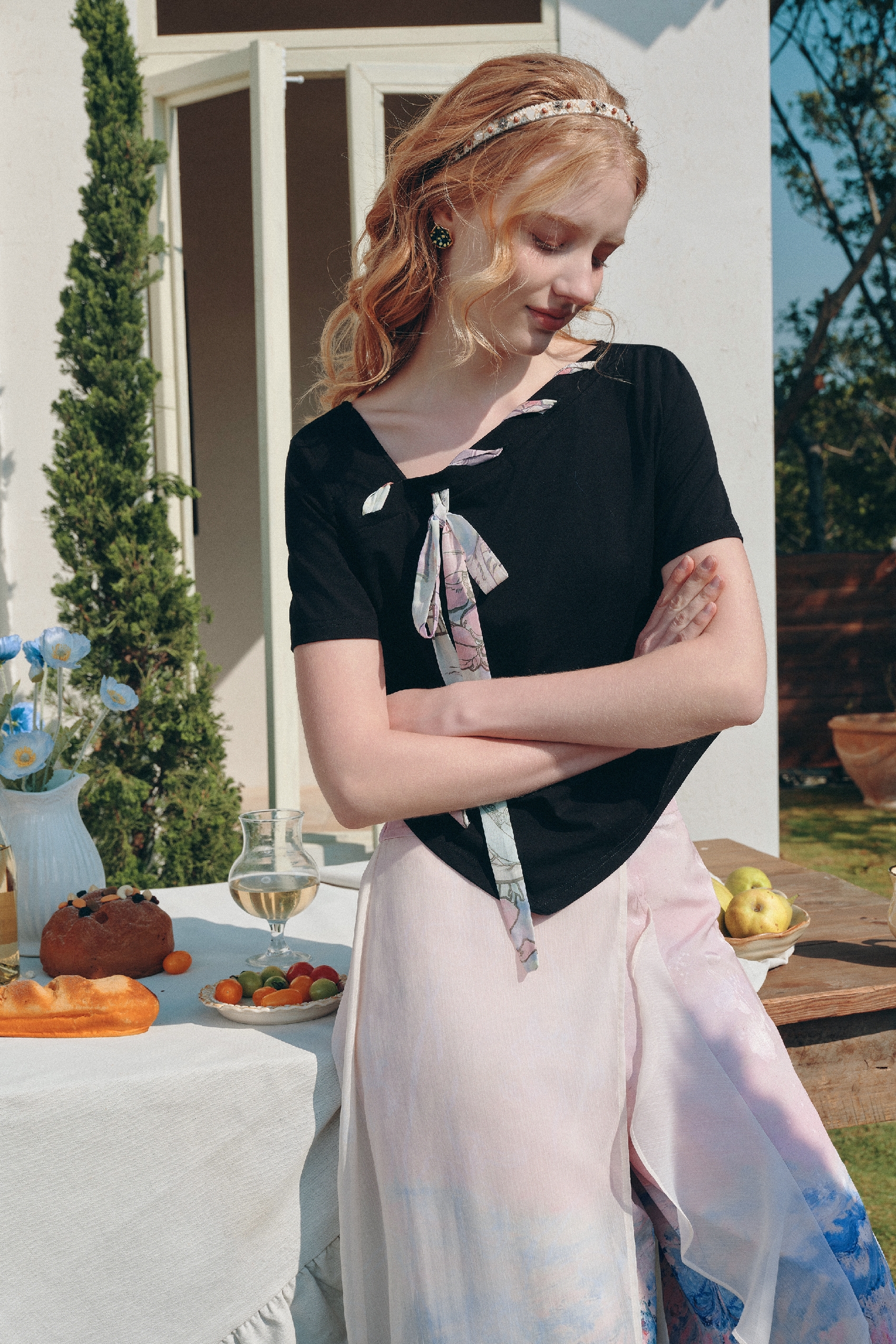 Asymmetrical Printed T-Shirt