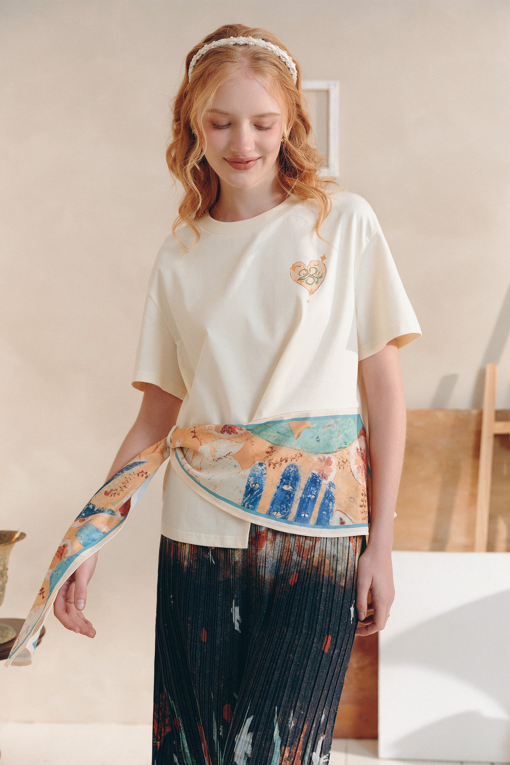 Patchwork Asymmetrical T-Shirt
