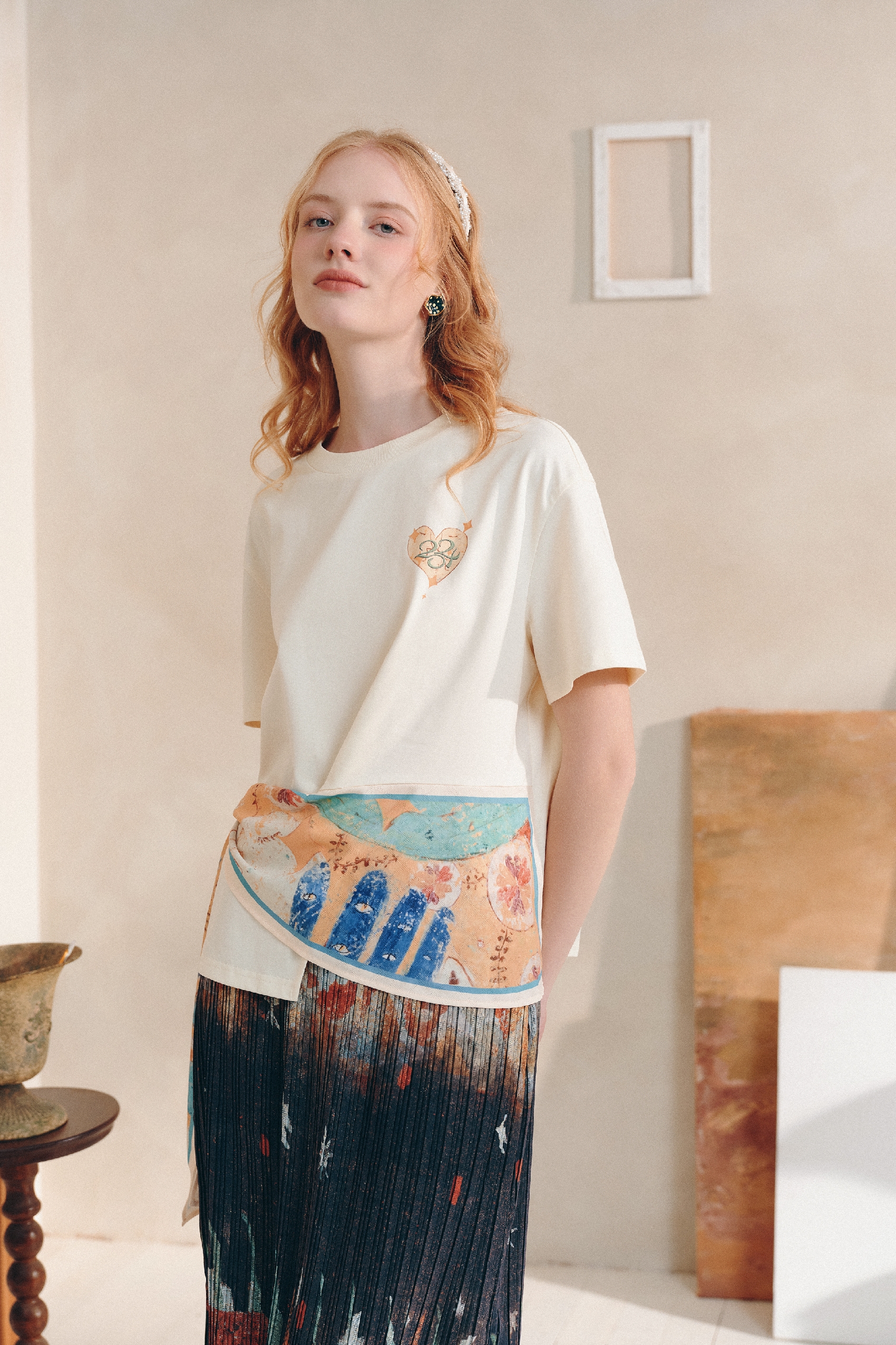 Patchwork Asymmetrical T-Shirt