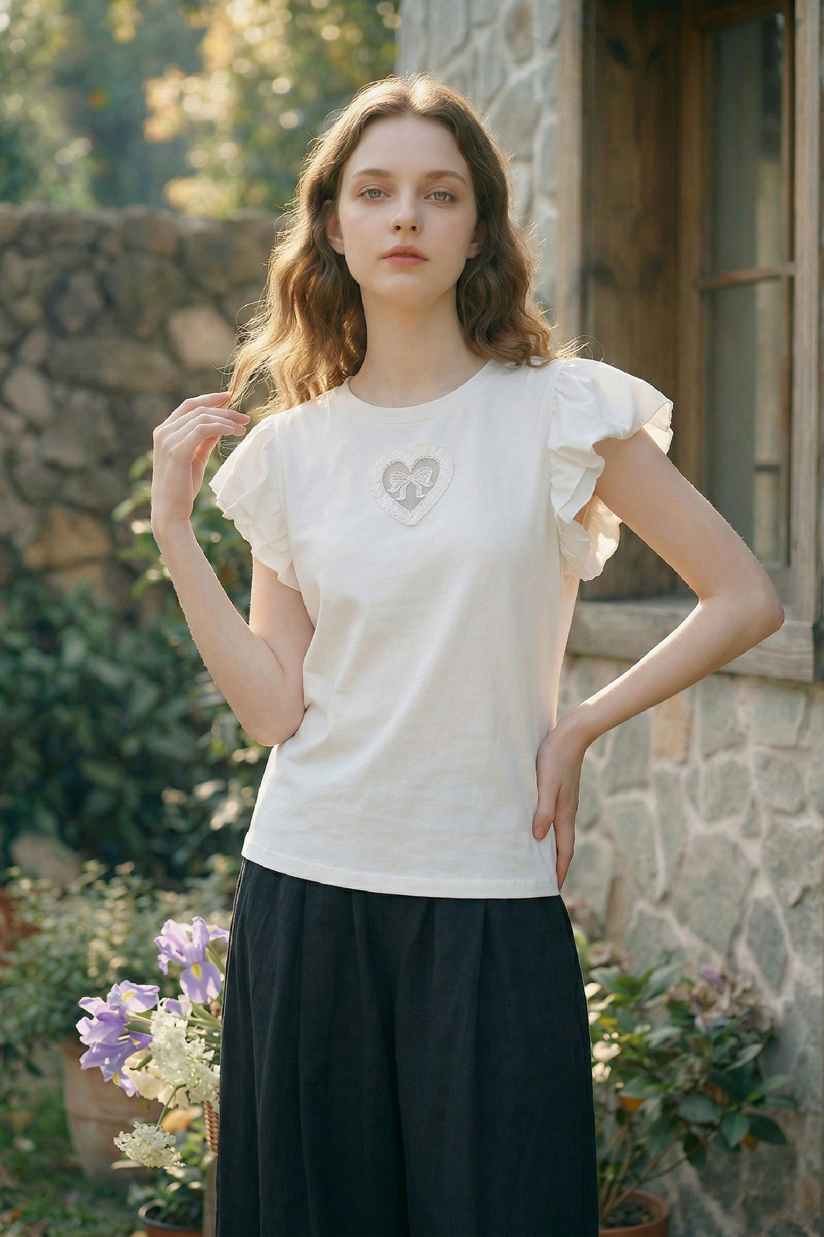 White Embroidered T-Shirt