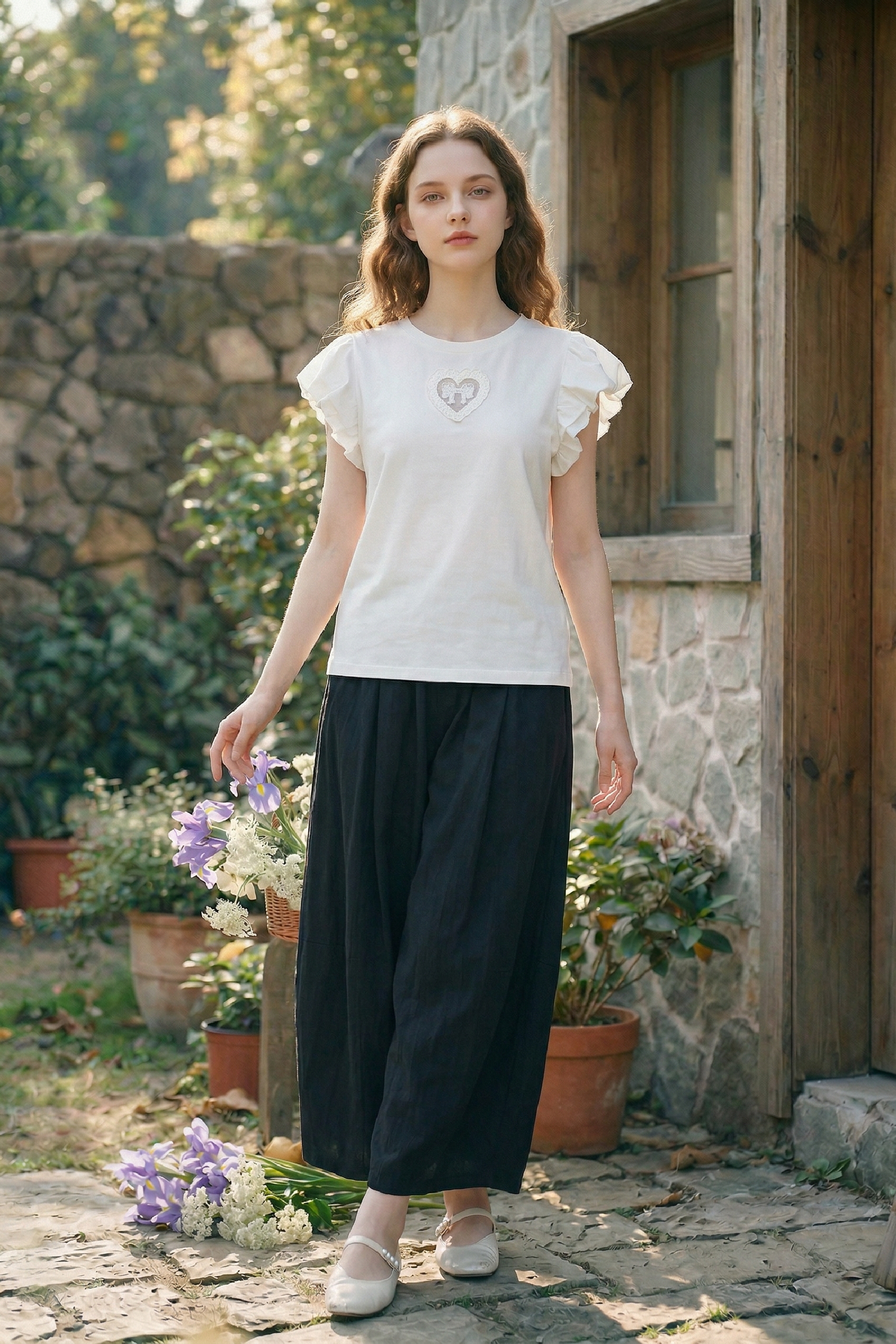 White Embroidered T-Shirt