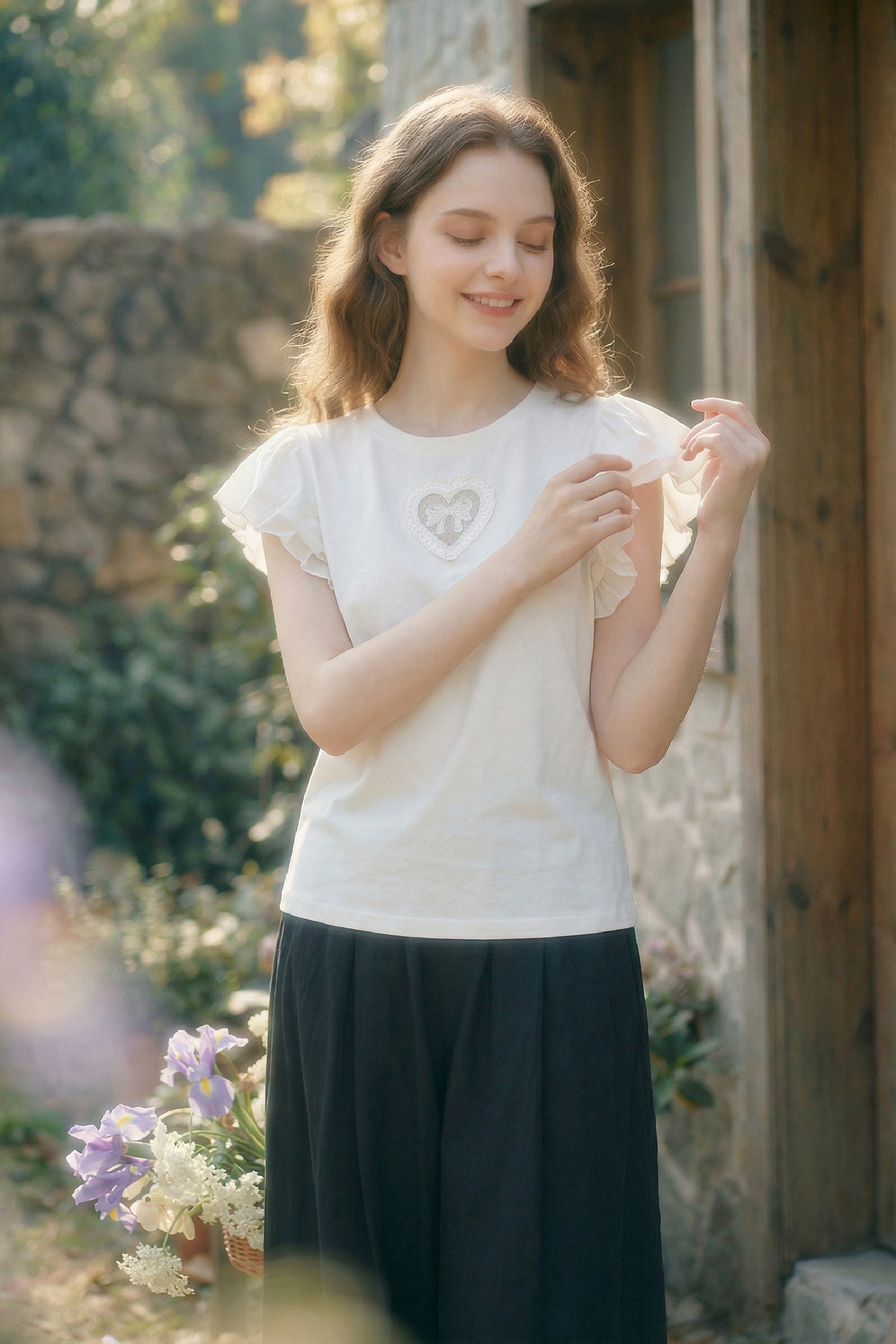 White Embroidered T-Shirt