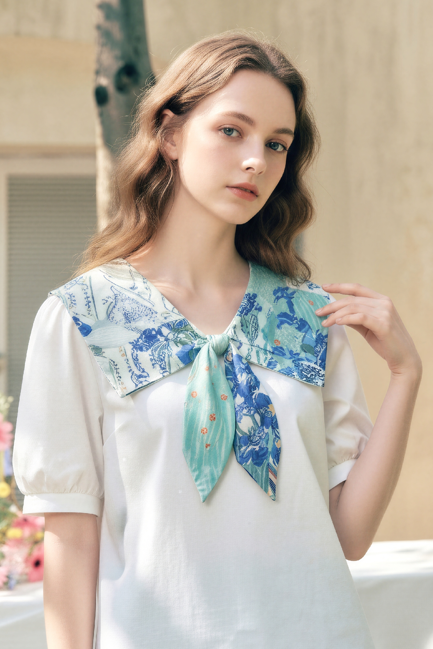 White Sailor Collar T-Shirt