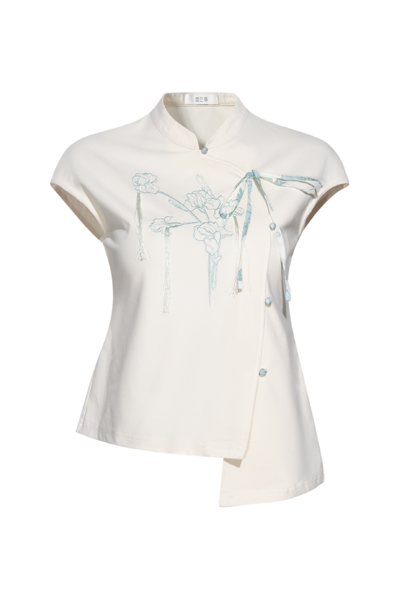 Ruffled Embroidered T-Shirt