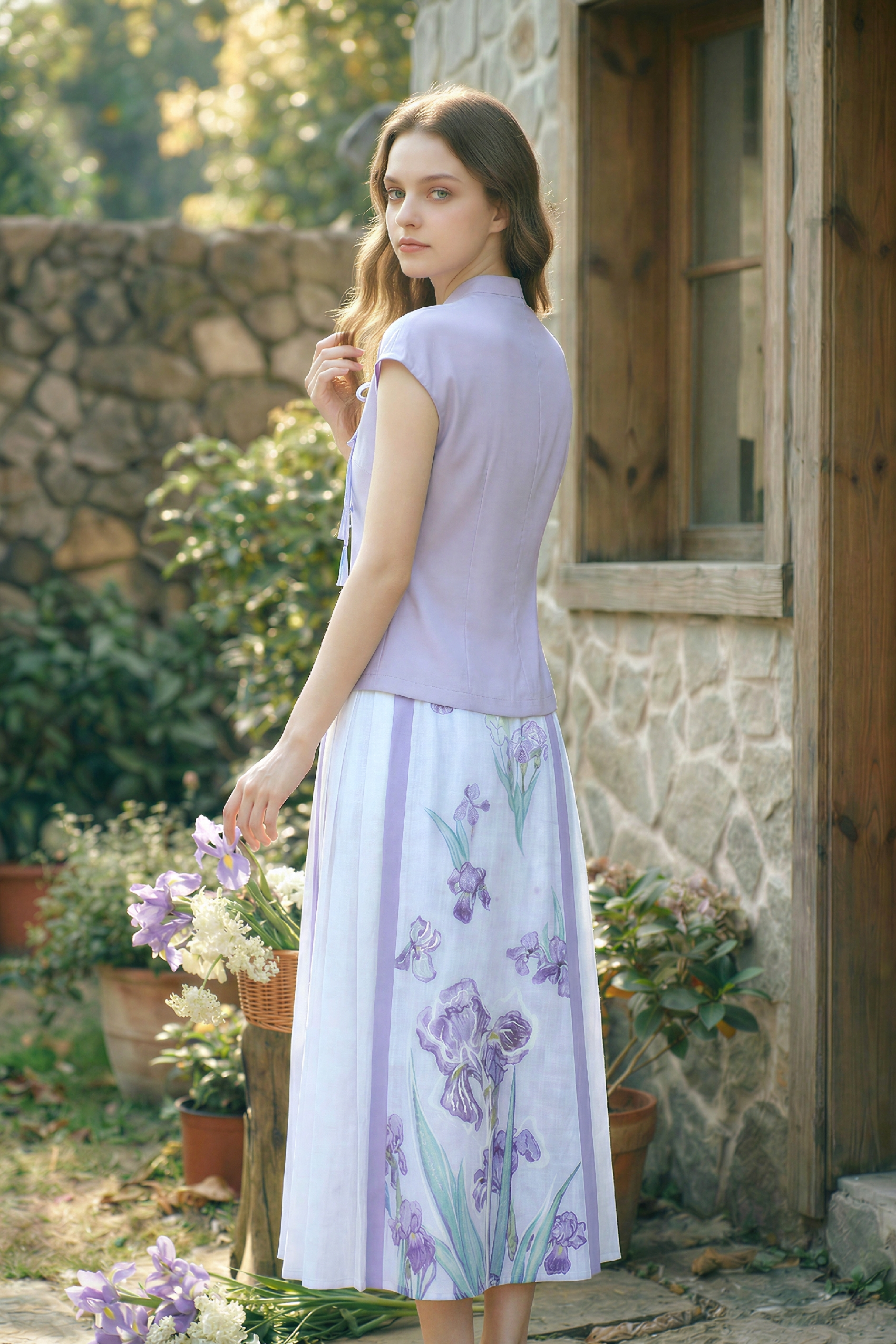 Ruffled Embroidered T-Shirt