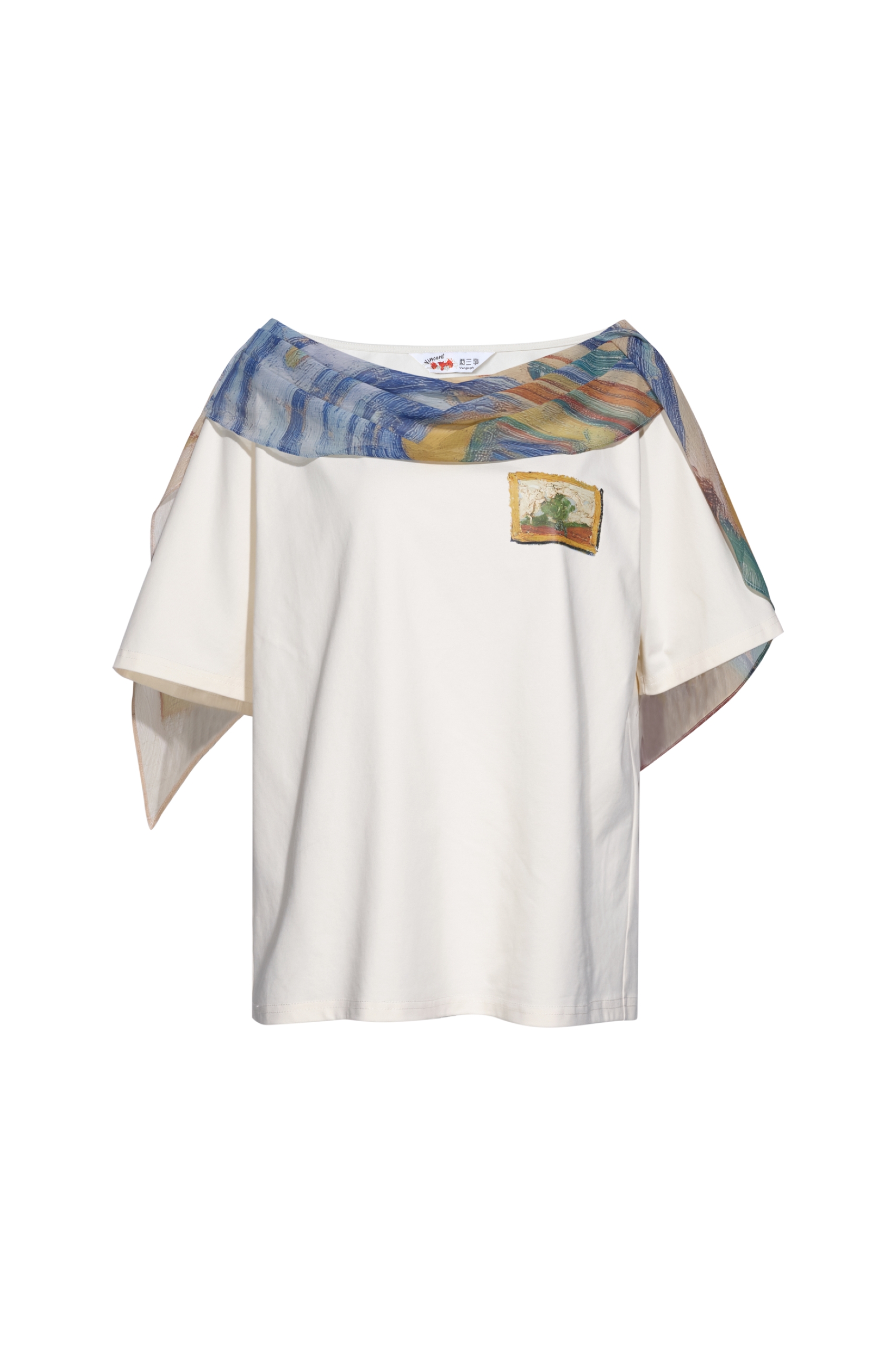 Off-Shoulder Printed T-Shirt