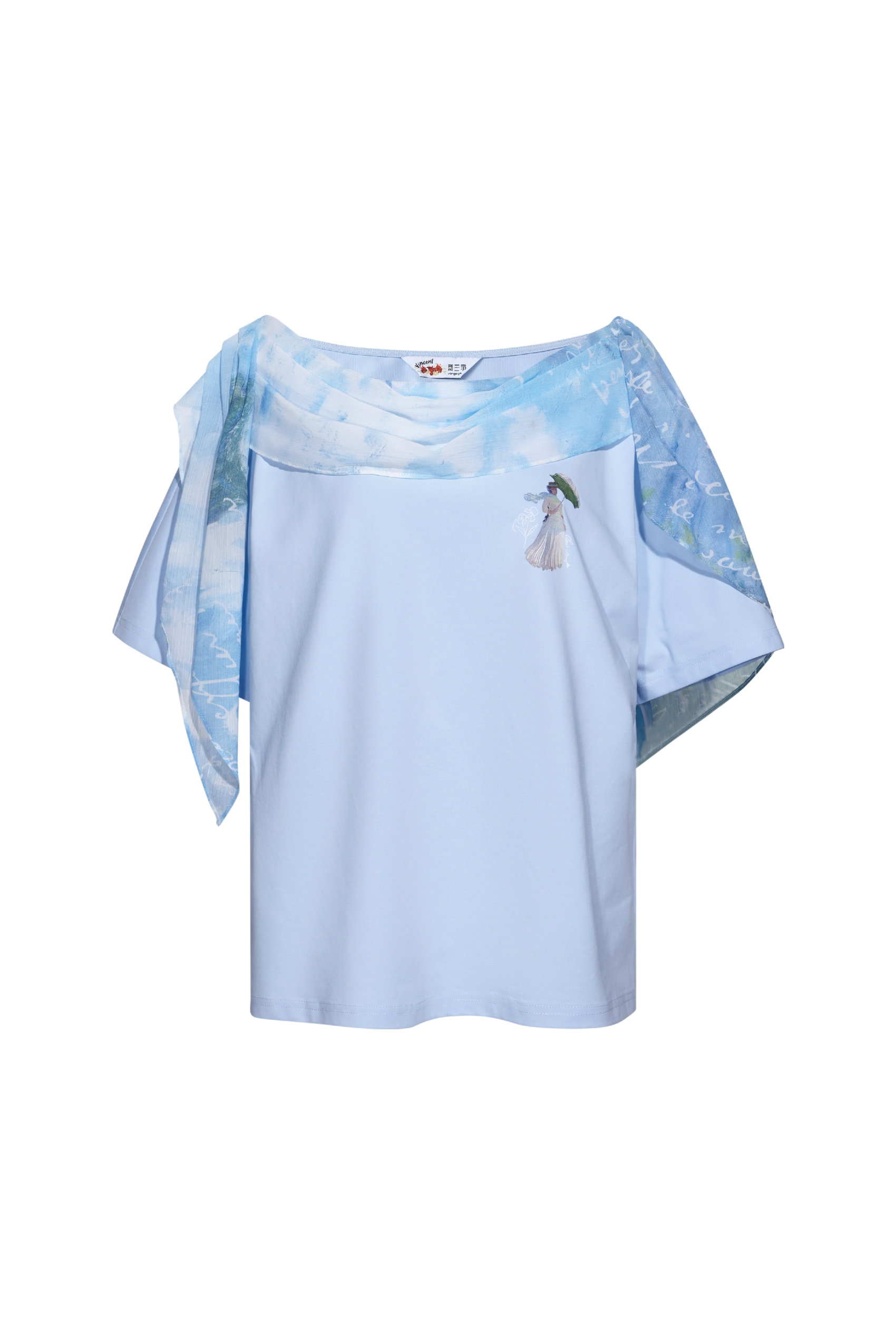 Off-Shoulder Printed T-Shirt