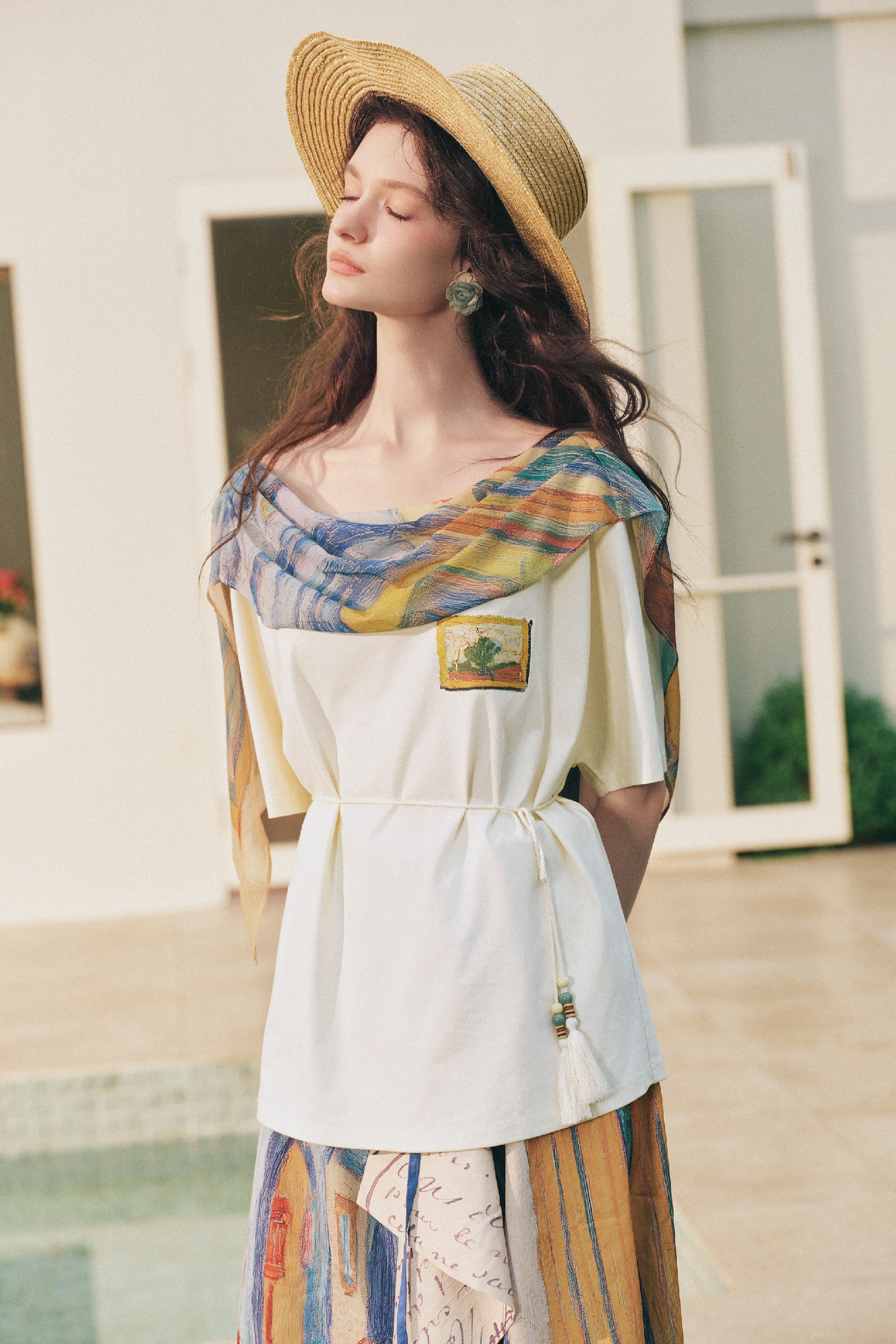 Off-Shoulder Printed T-Shirt