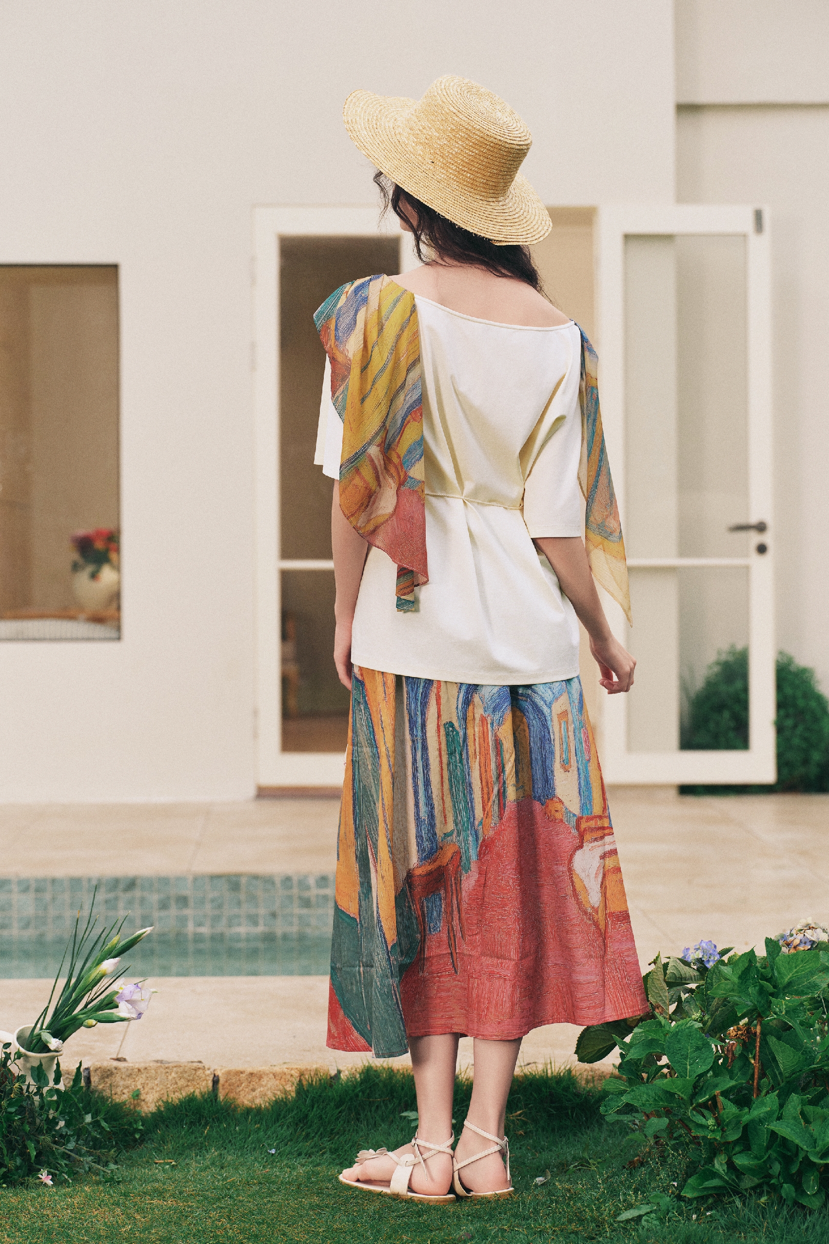 Off-Shoulder Printed T-Shirt