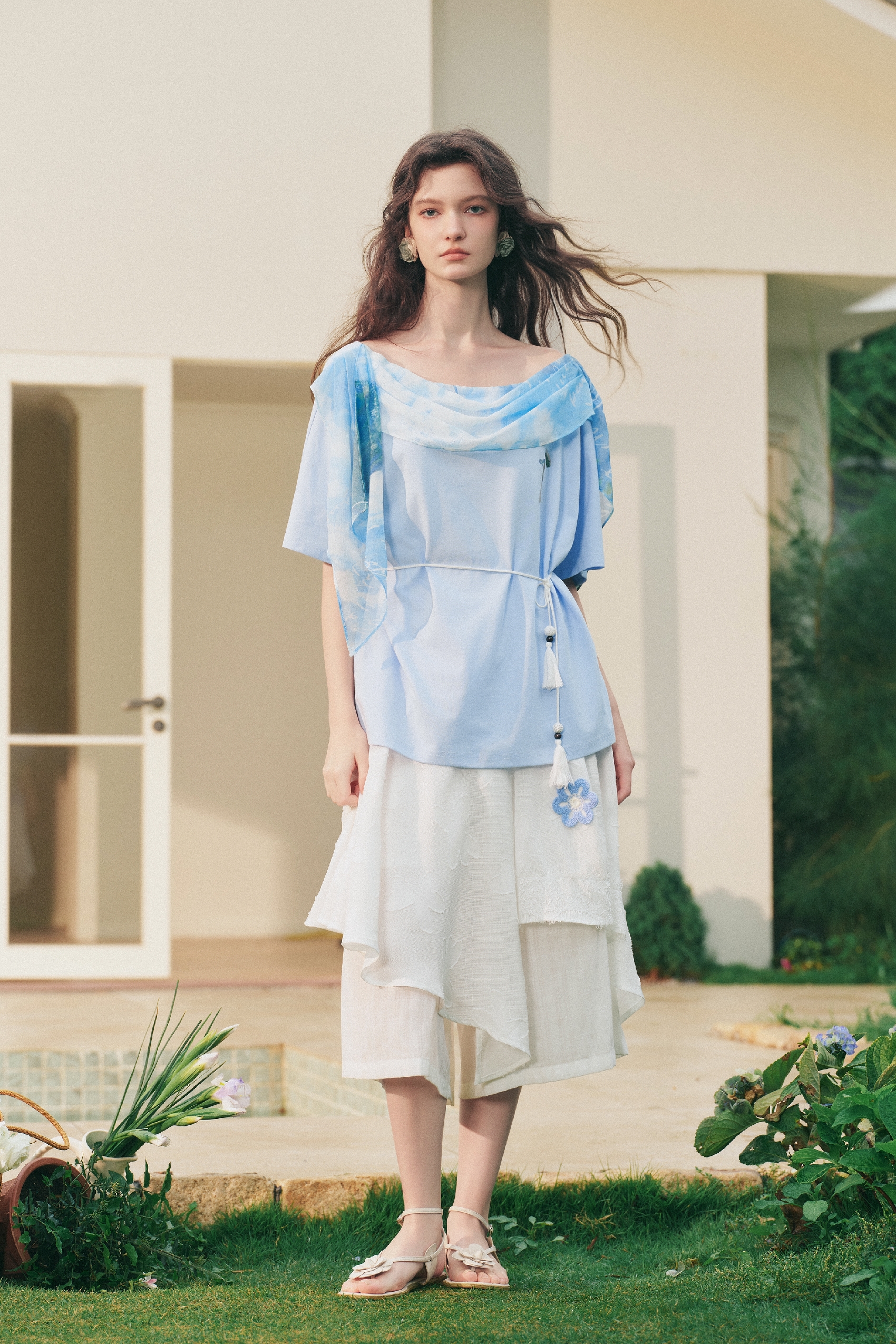 Off-Shoulder Printed T-Shirt