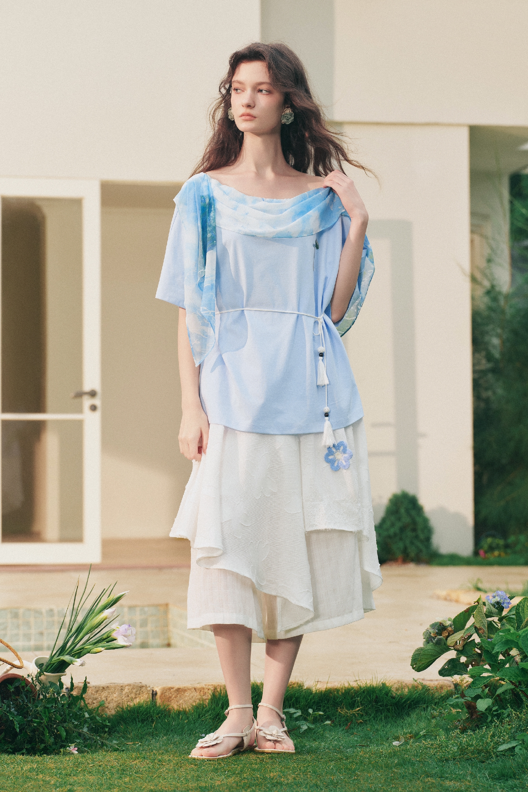 Off-Shoulder Printed T-Shirt