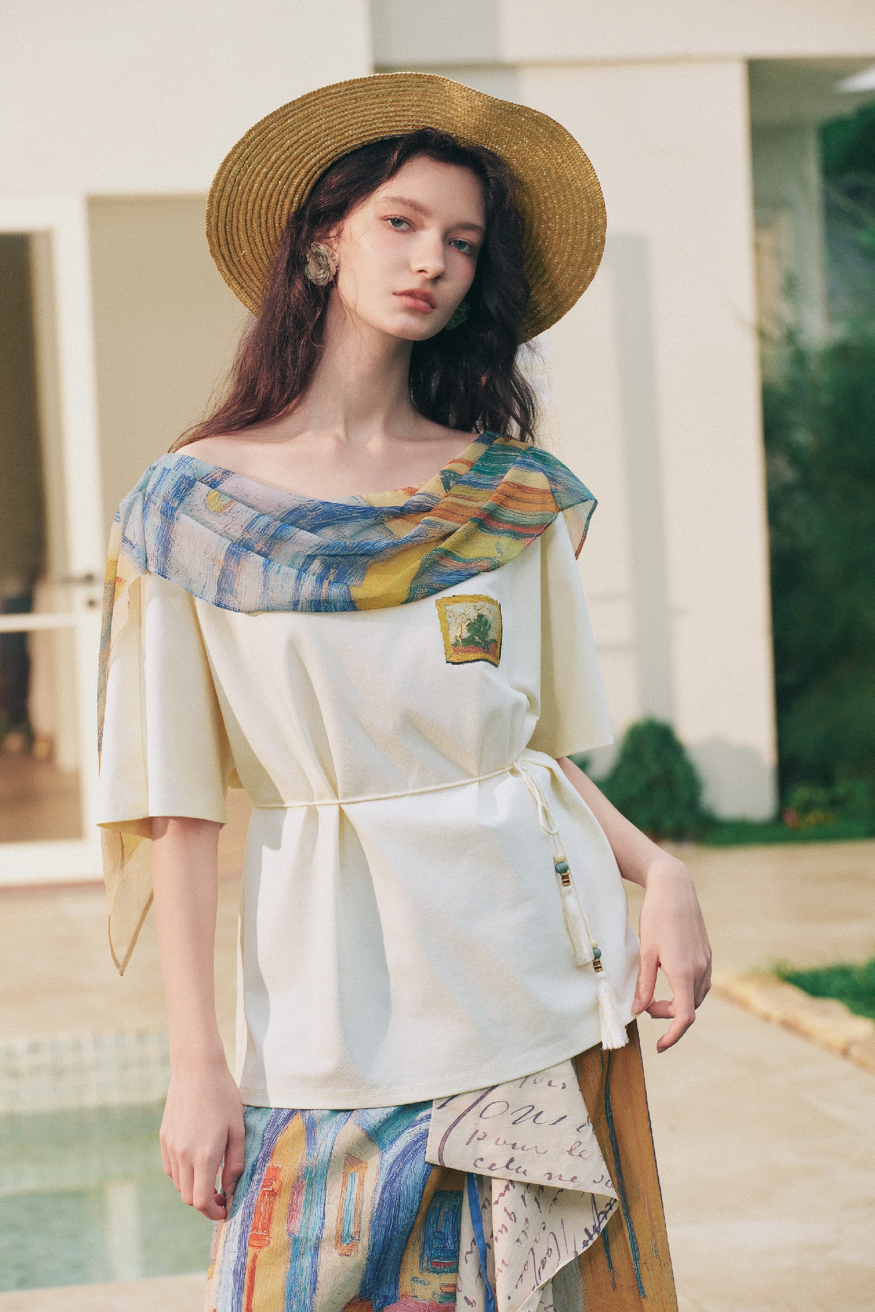 Off-Shoulder Printed T-Shirt