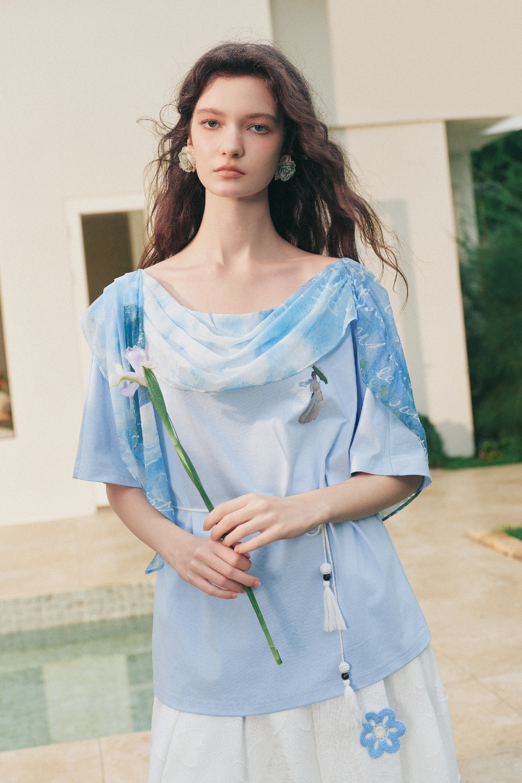 Off-Shoulder Printed T-Shirt