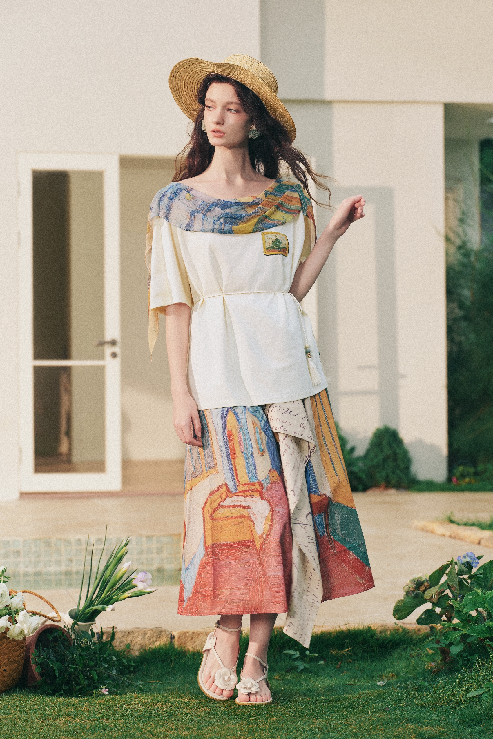 Off-Shoulder Printed T-Shirt