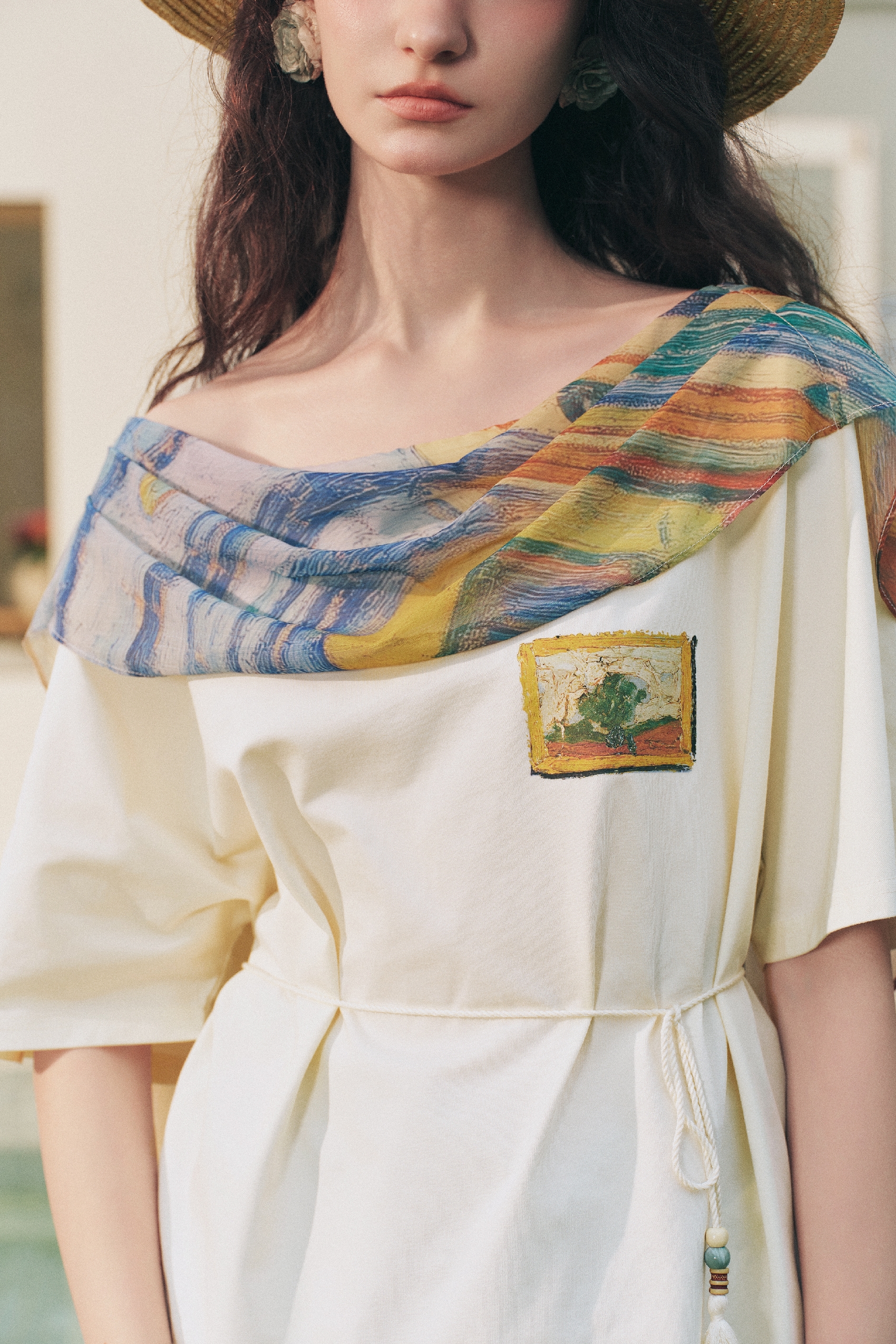 Off-Shoulder Printed T-Shirt