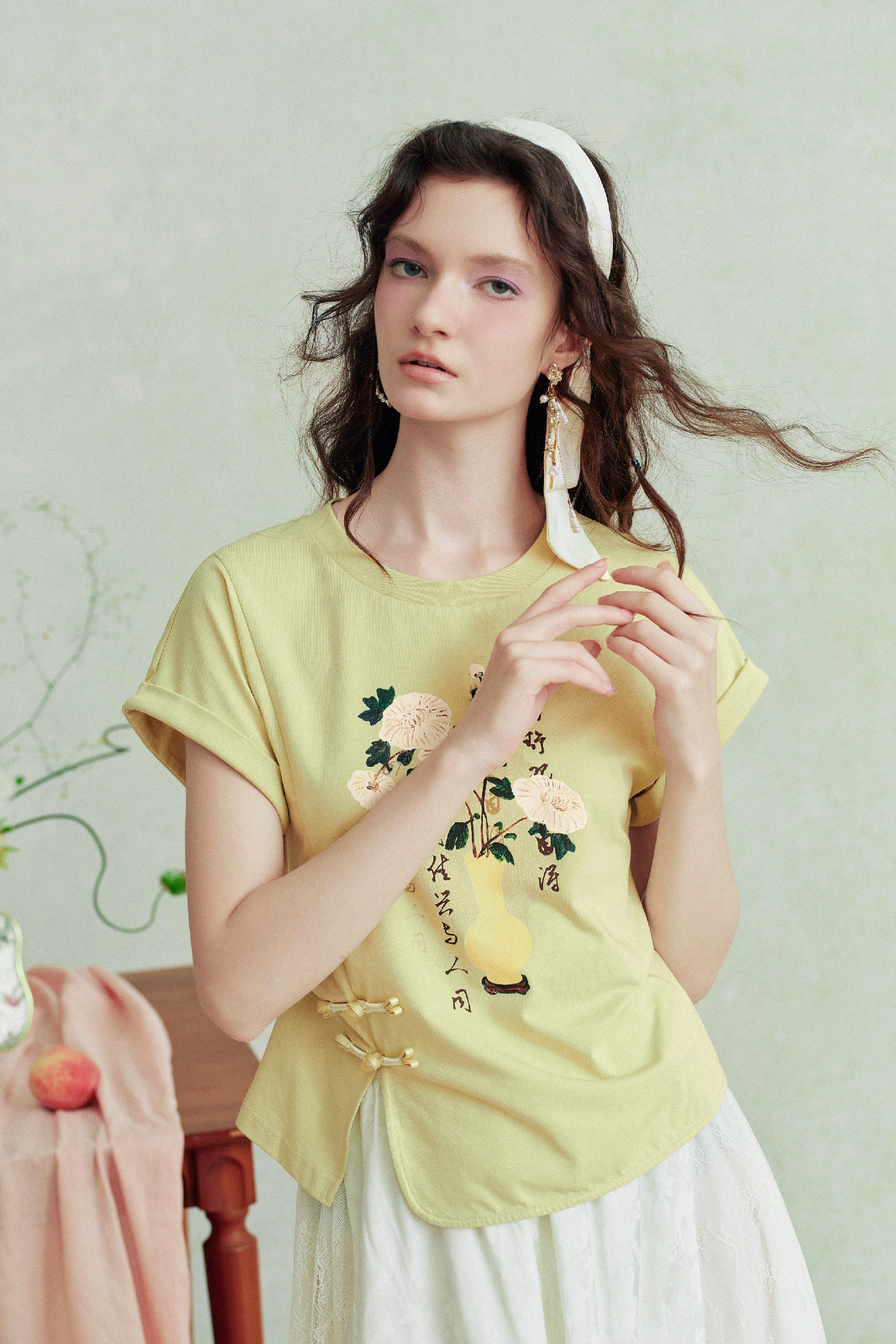 Printed Frog Button T-Shirt