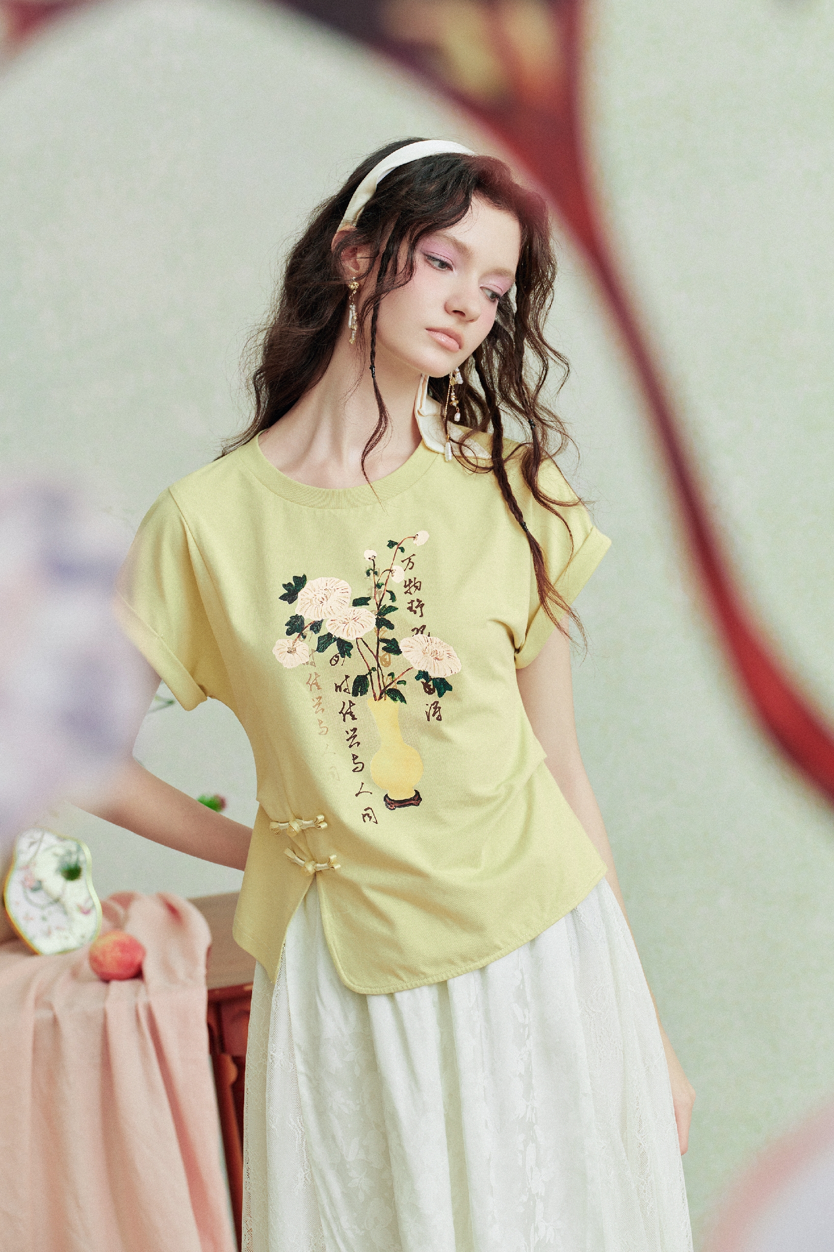 Printed Frog Button T-Shirt