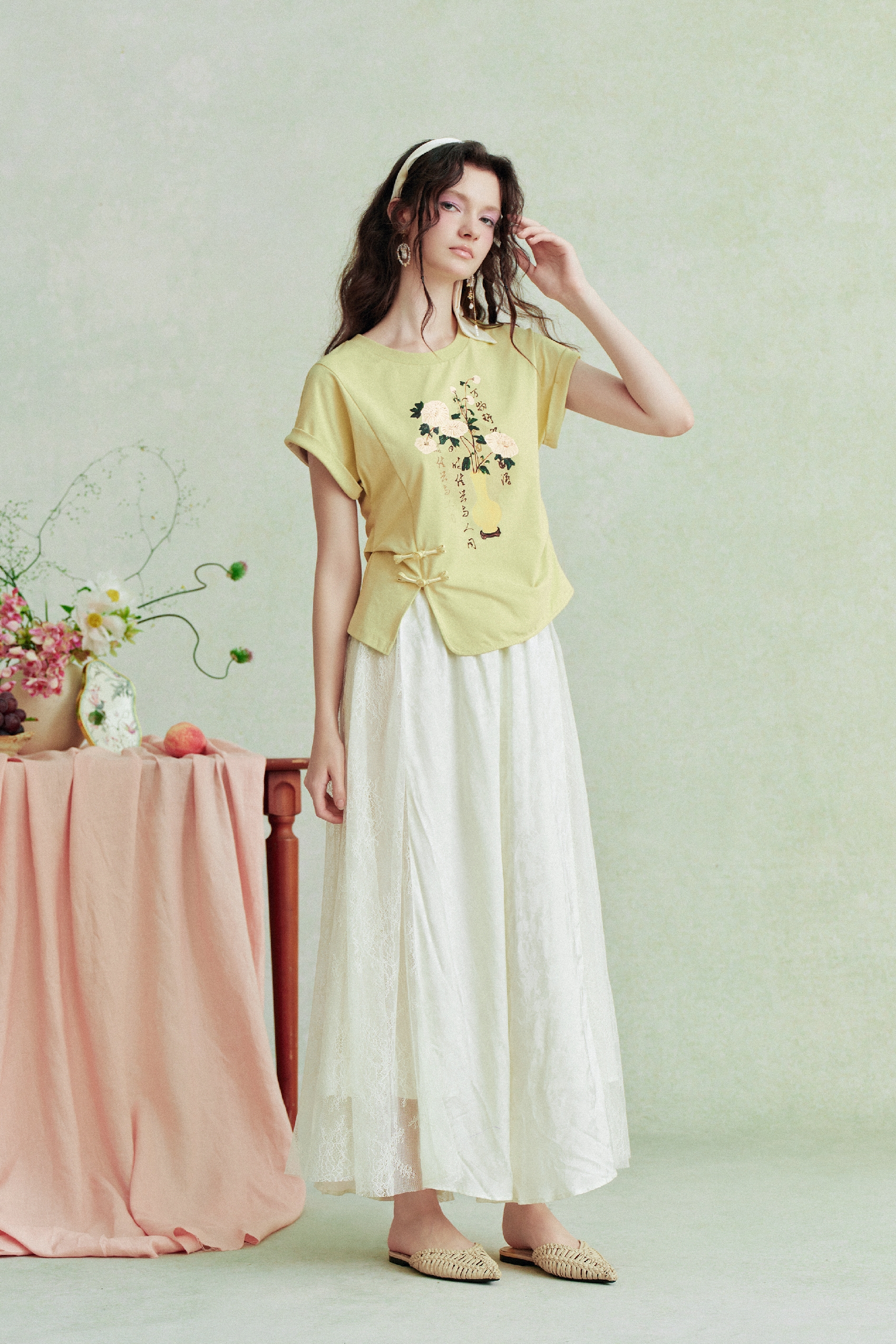 Printed Frog Button T-Shirt
