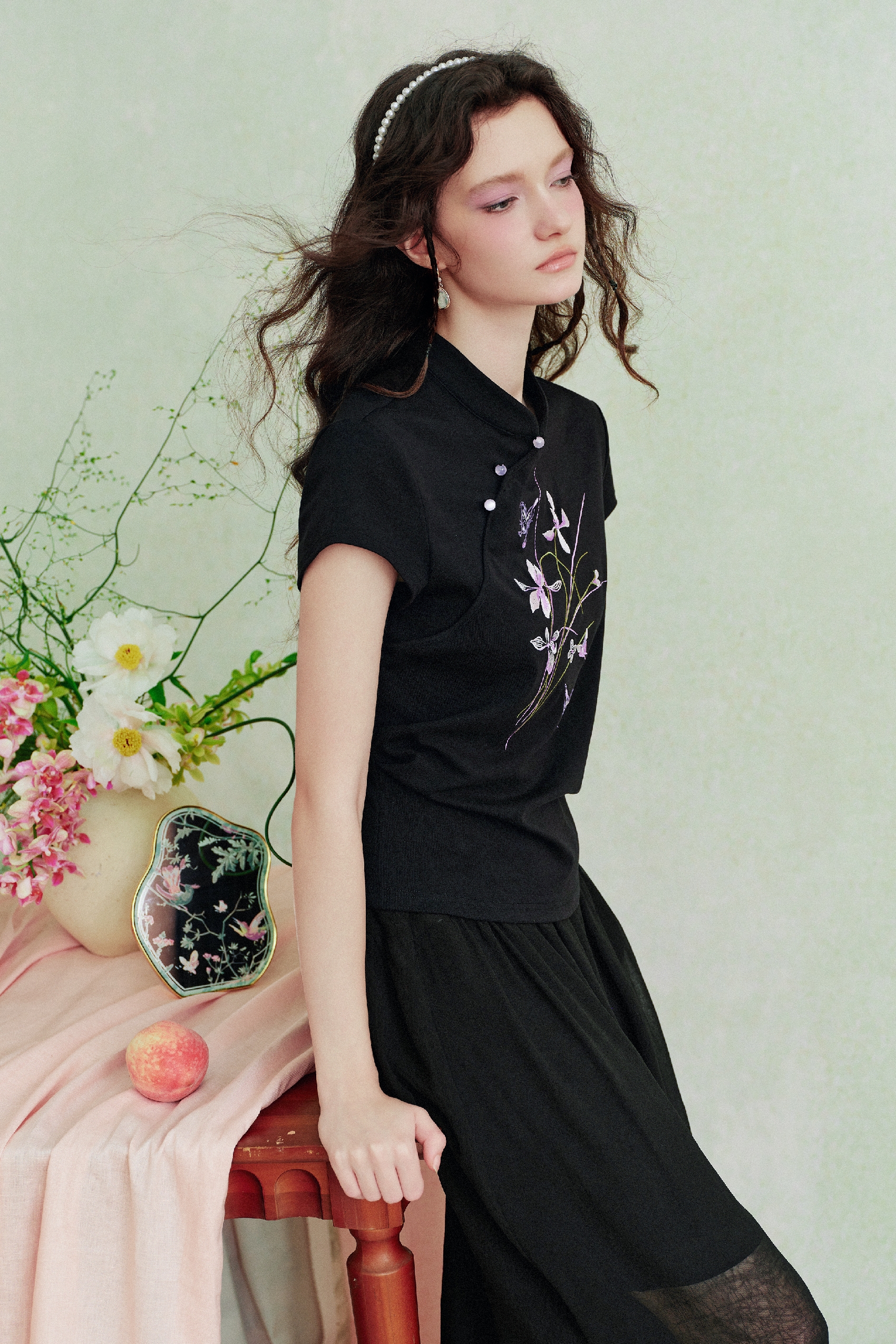 Embroidered Printed T-Shirt