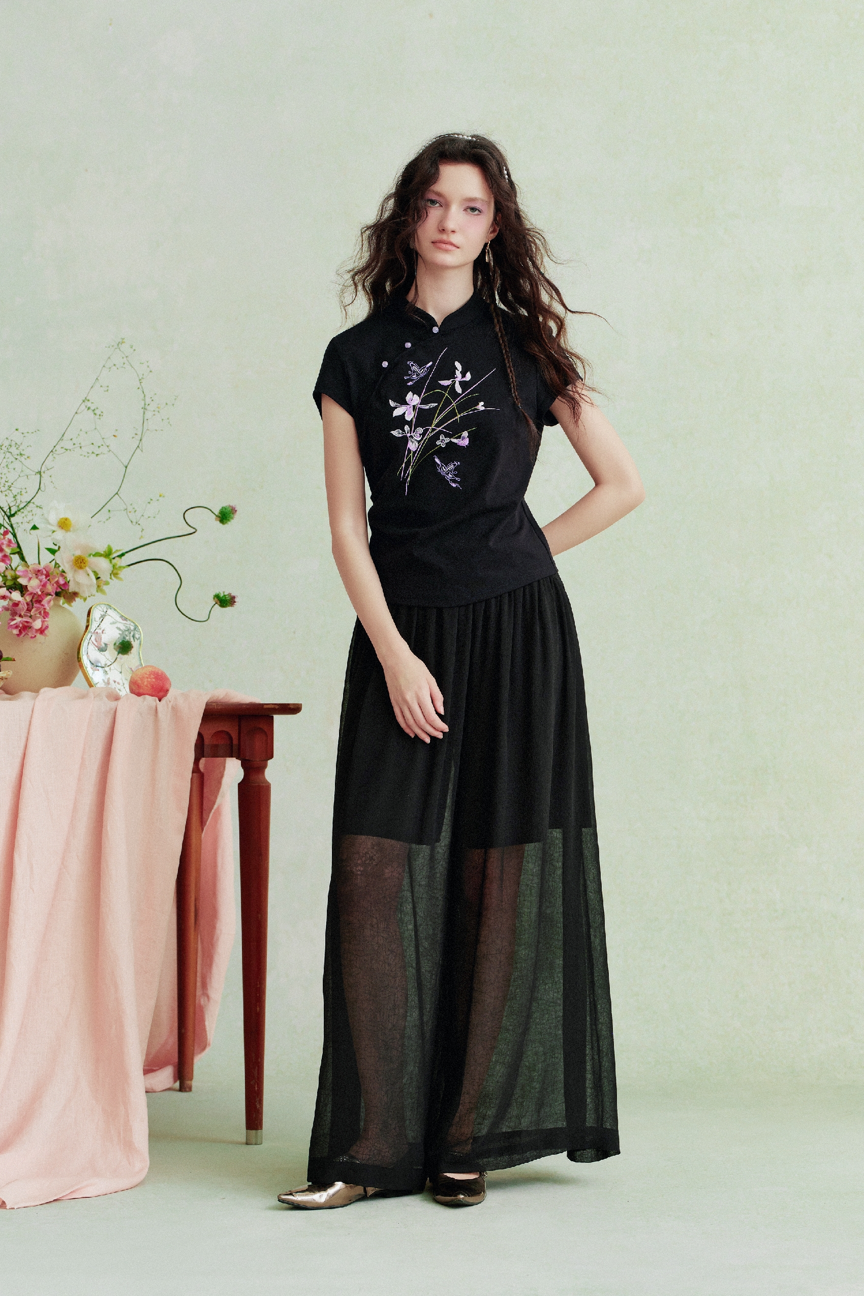 Embroidered Printed T-Shirt