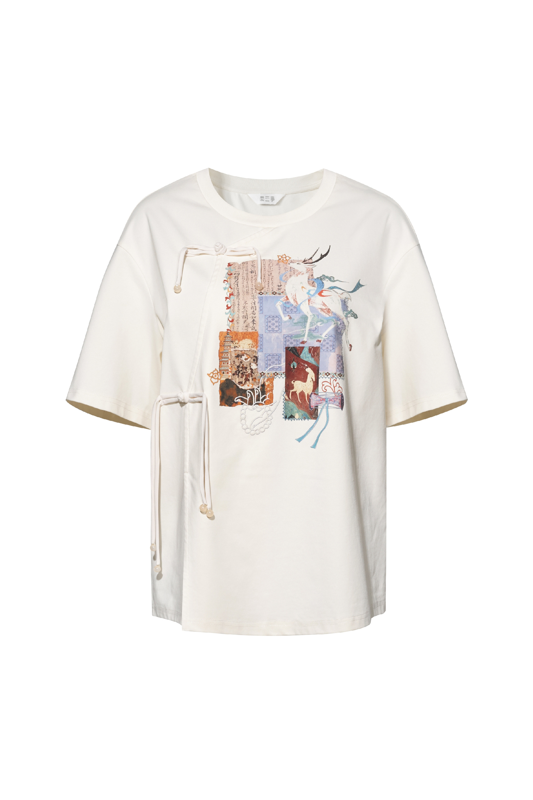 Crew Neck Printed T-Shirt-LYONSENS