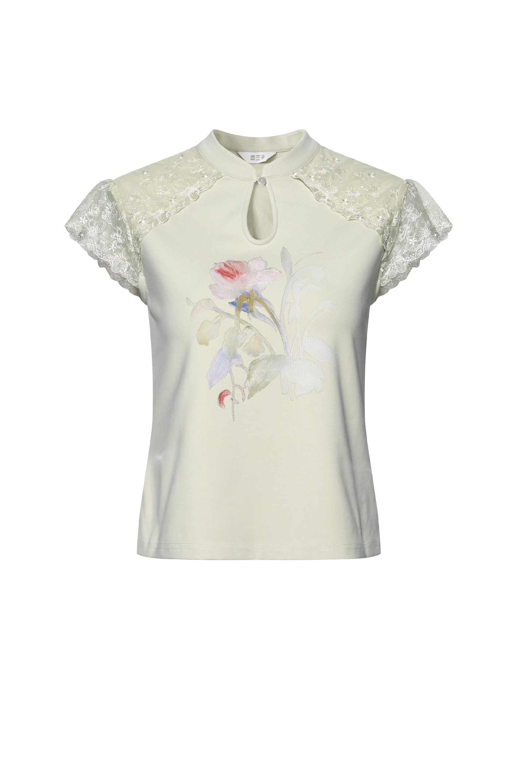 Lace Patchwork Printed T-Shirt
