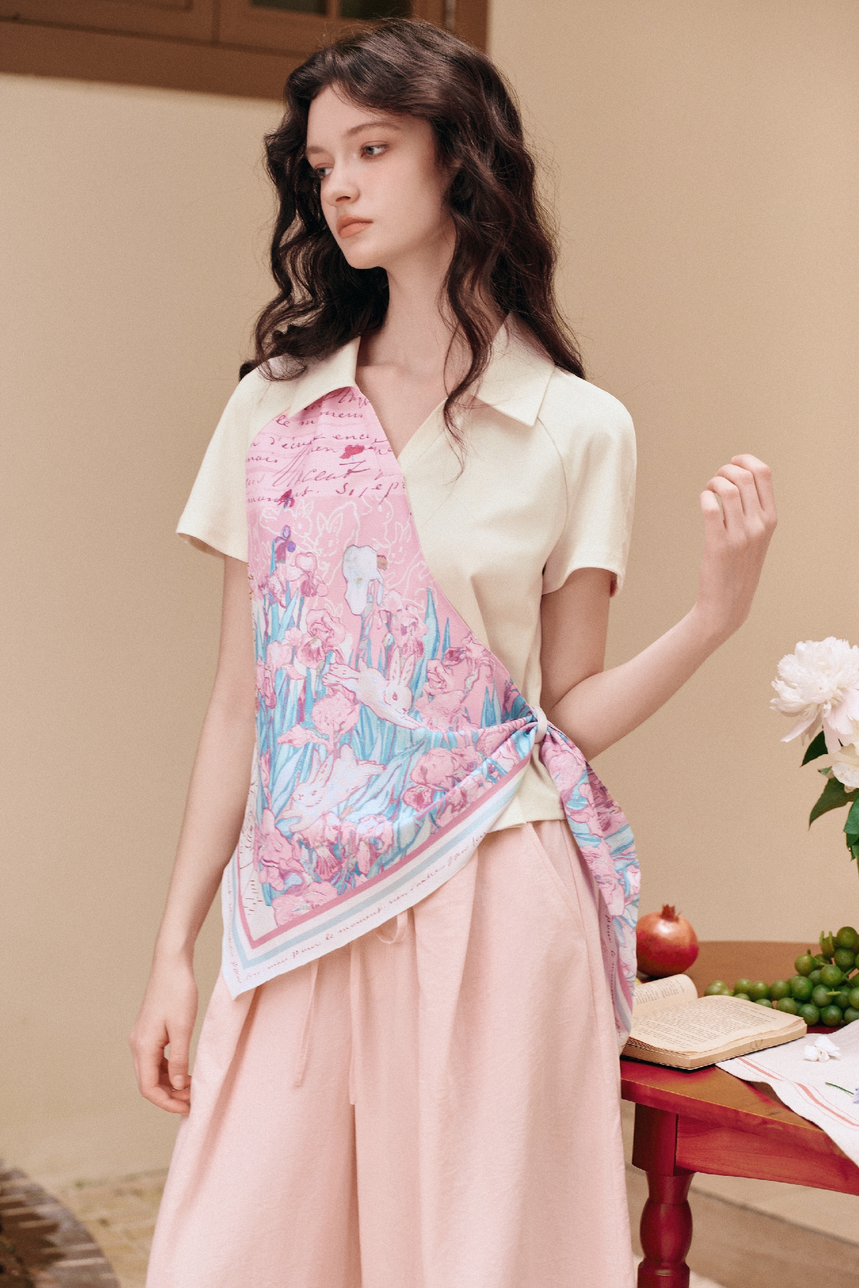 Scarf Print Top