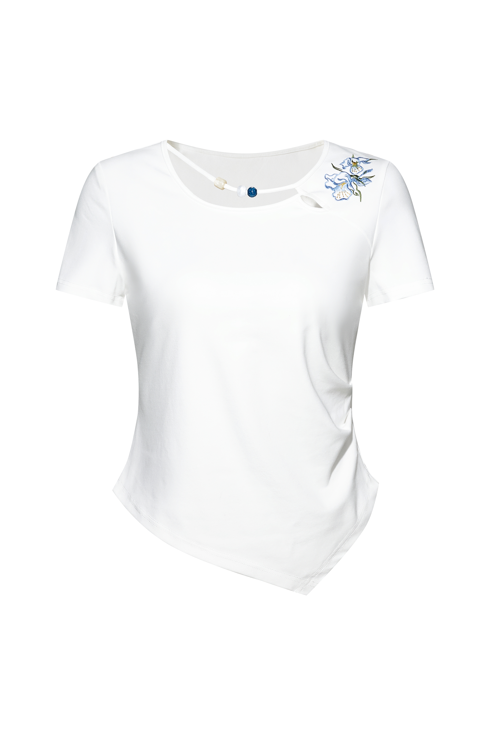 Embroidered Irregular Hem Top