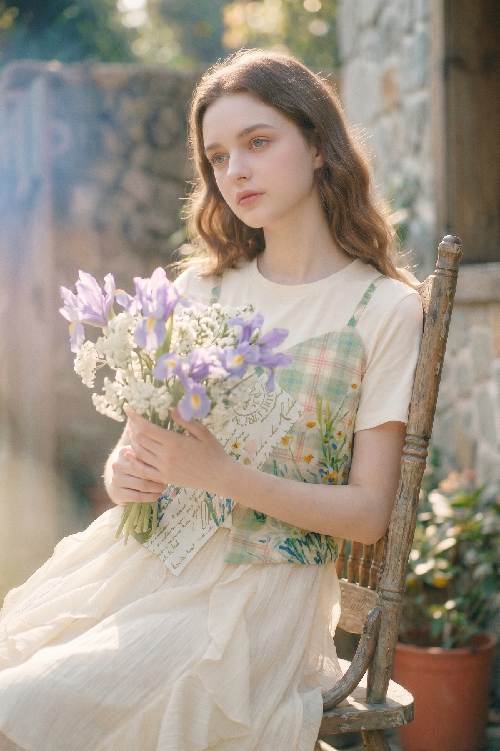 Patchwork Print Short-sleeve Top