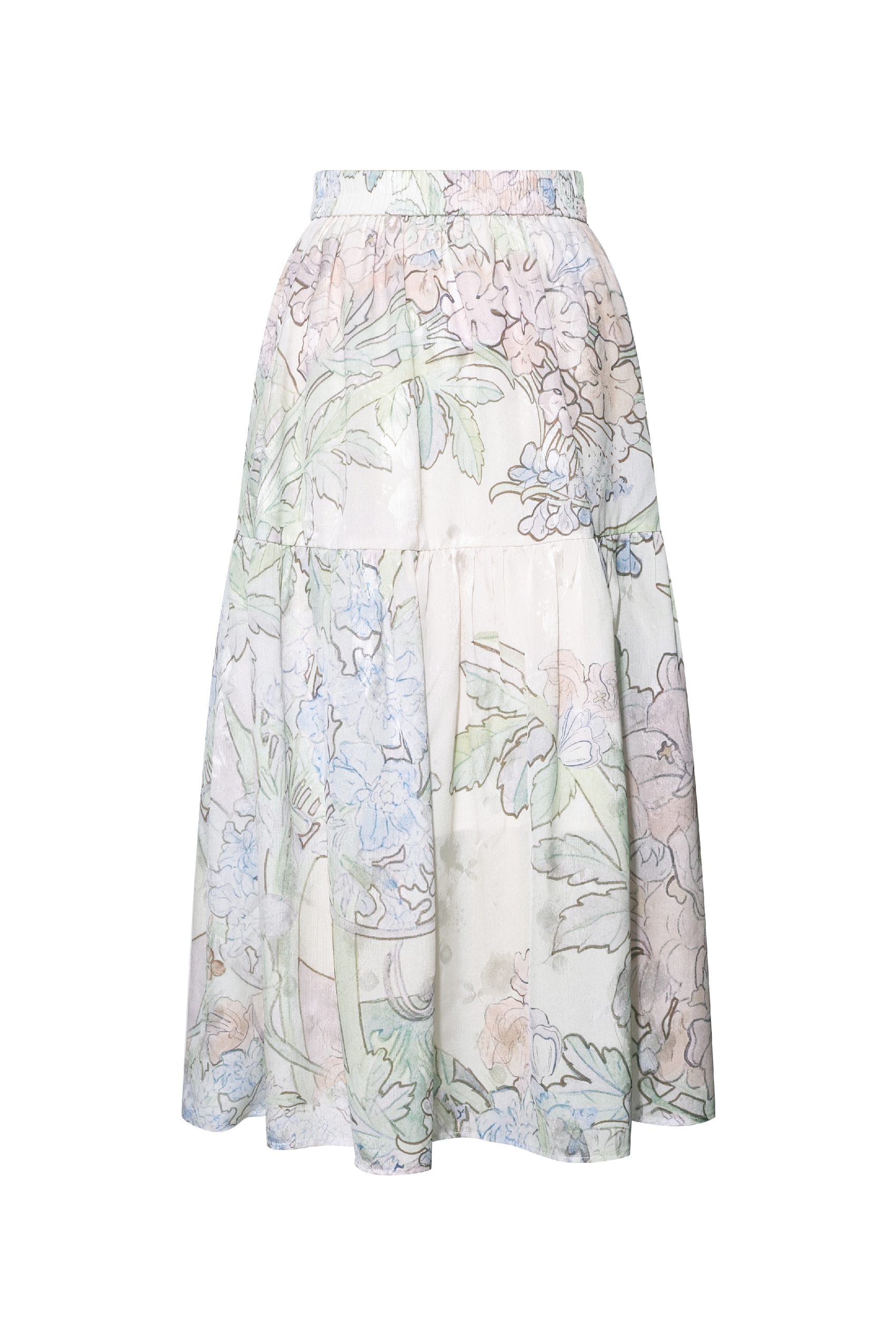 Lapel Top and Floral Skirt Set
