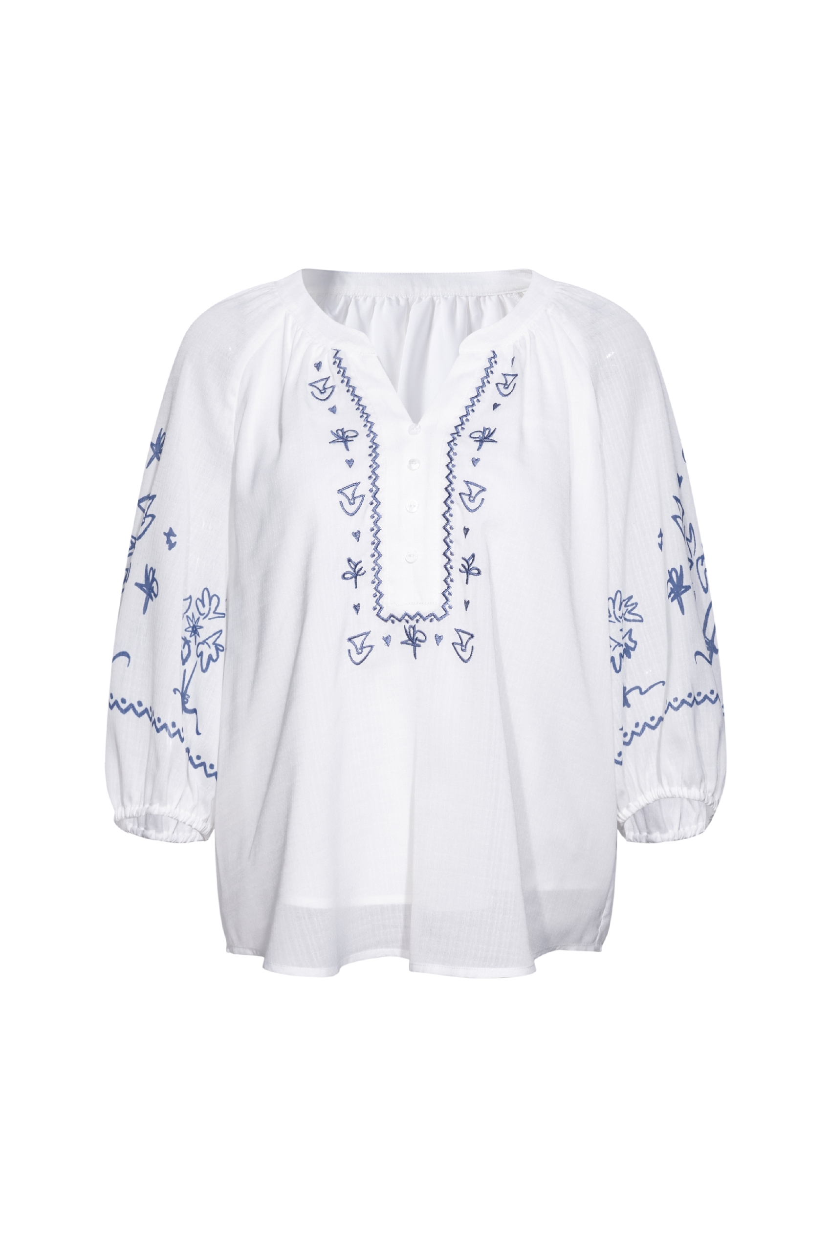 White Embroidered Top and Skirt Set