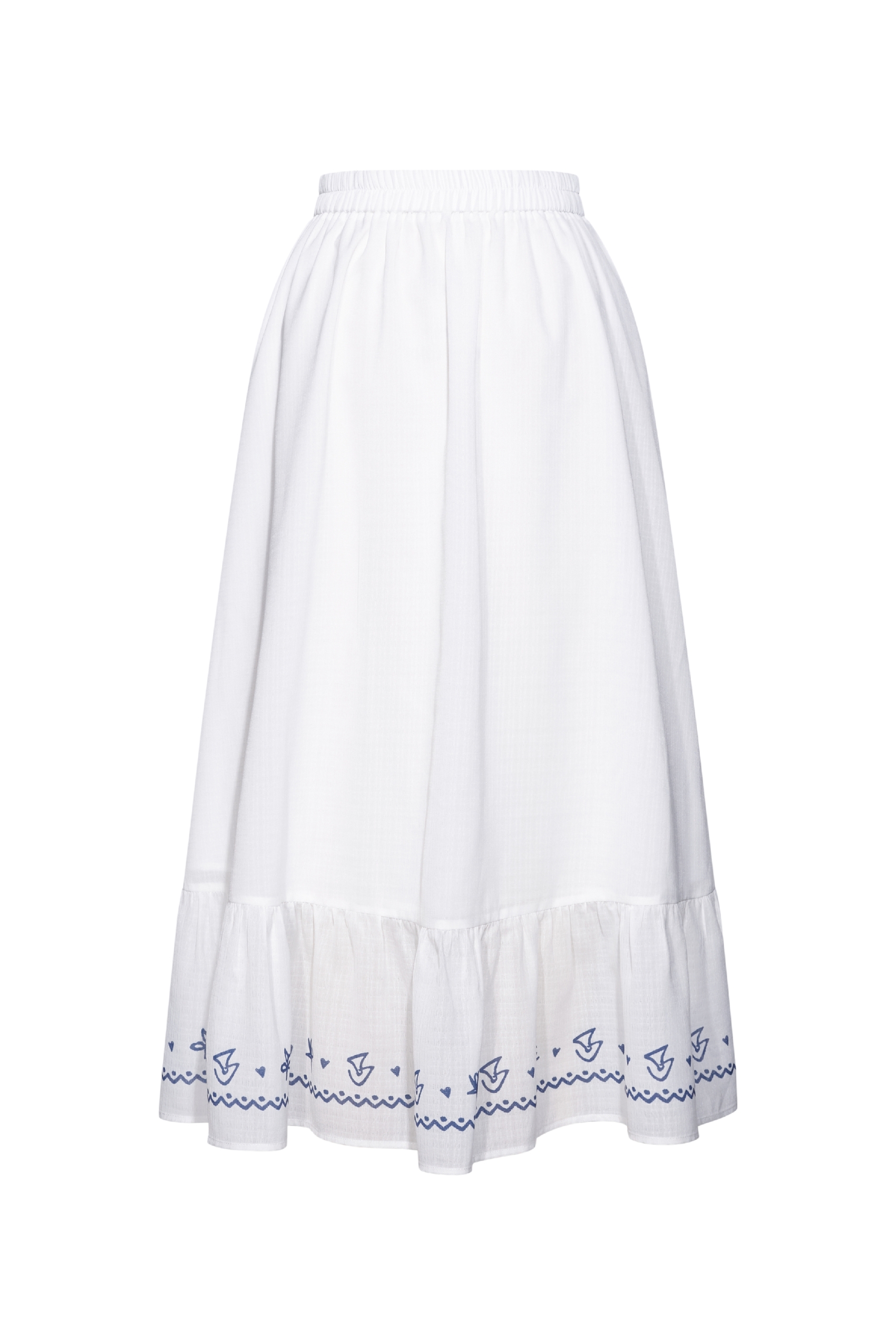 White Embroidered Top and Skirt Set