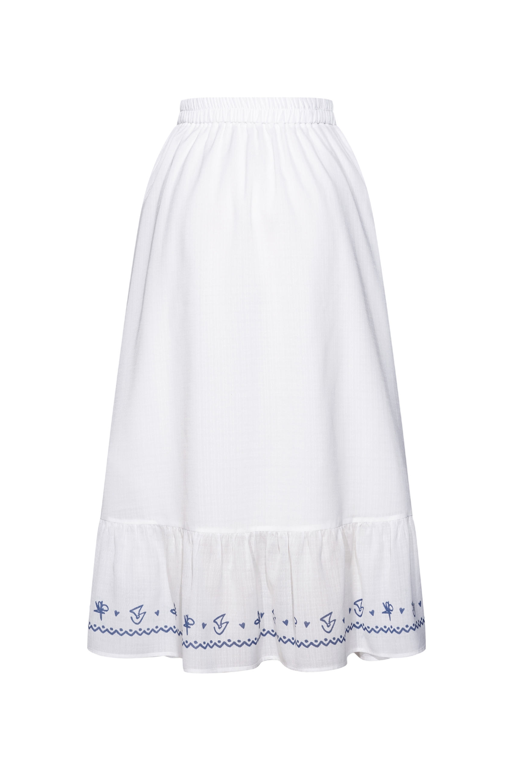 White Embroidered Top and Skirt Set