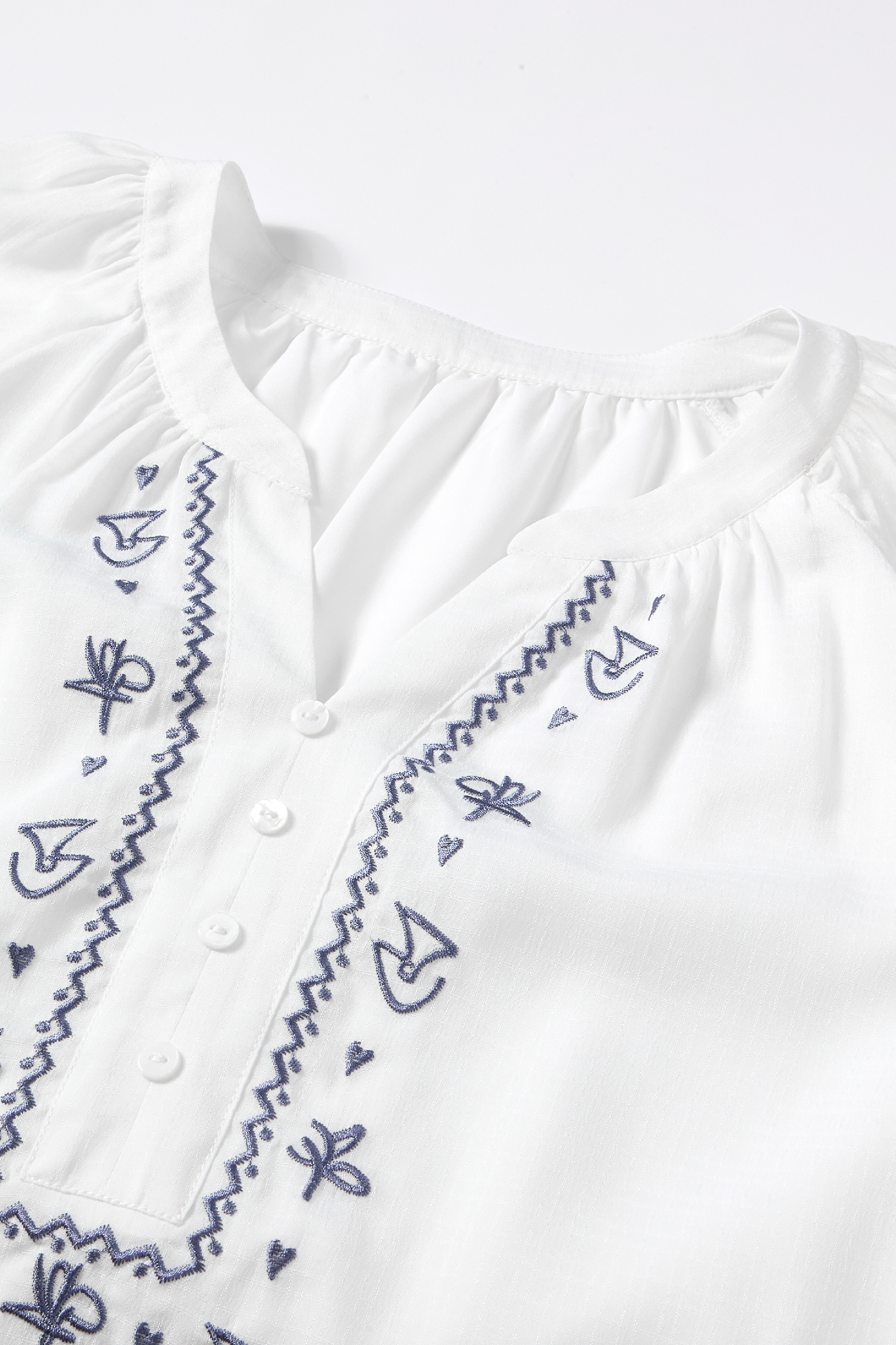 White Embroidered Top and Skirt Set