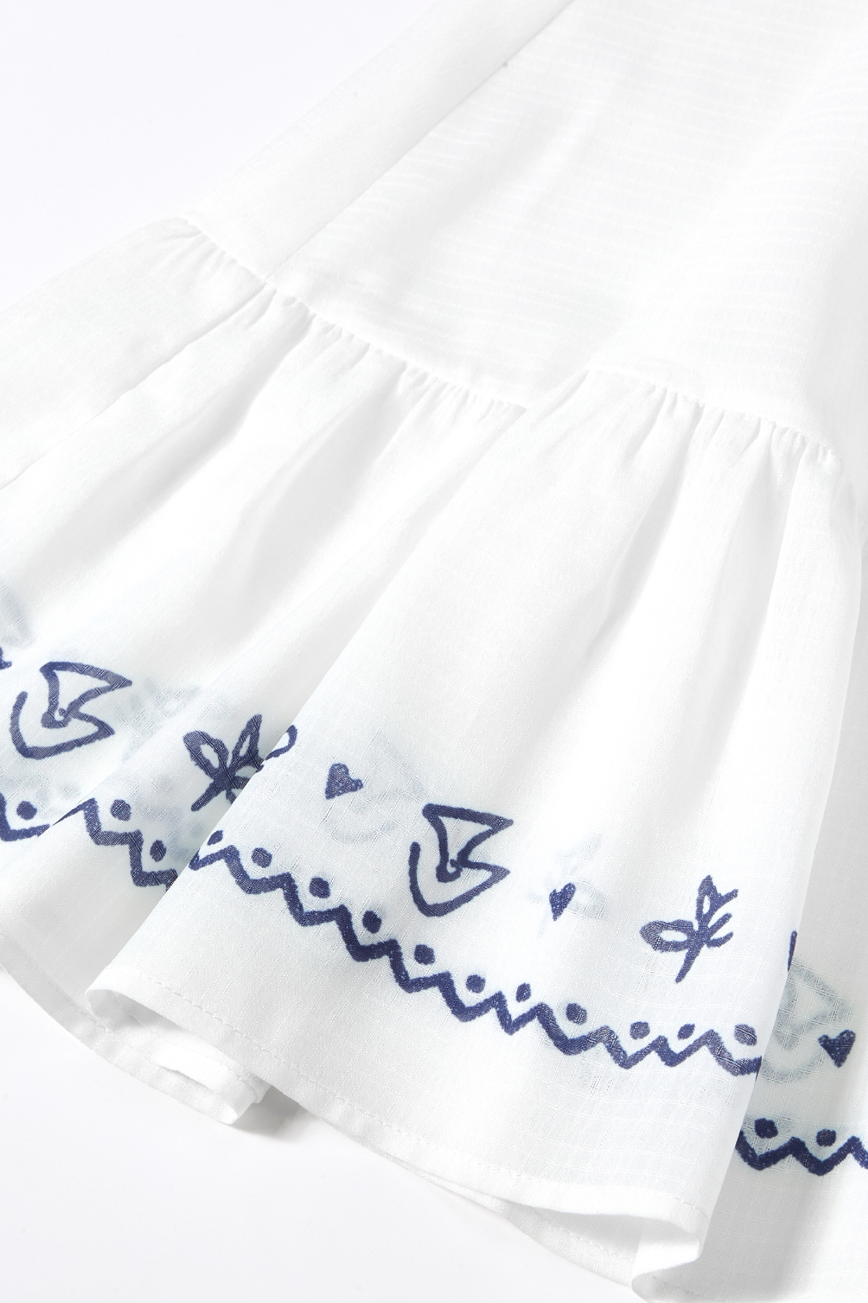 White Embroidered Top and Skirt Set