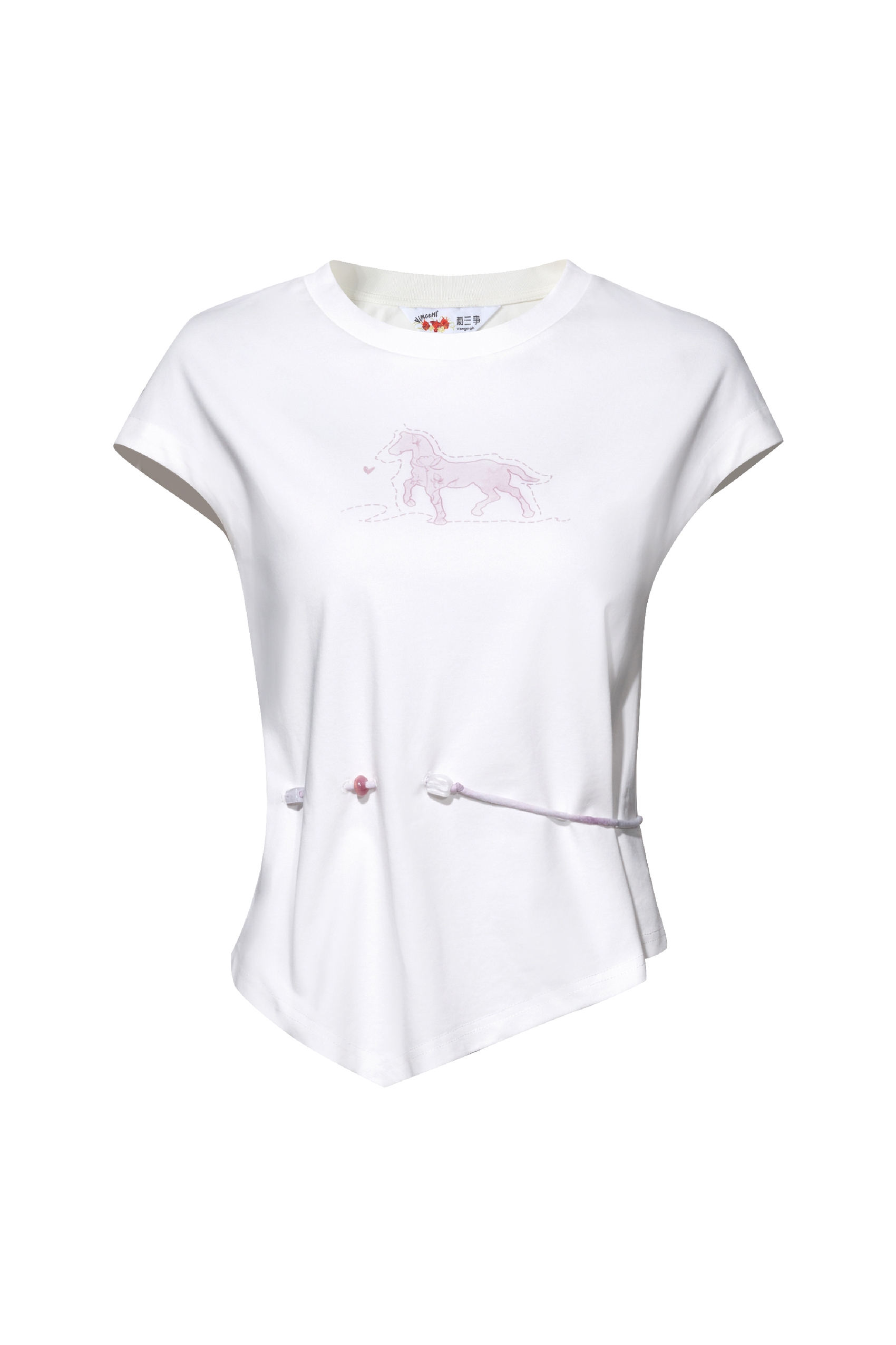 White Top and Pink Pants Set