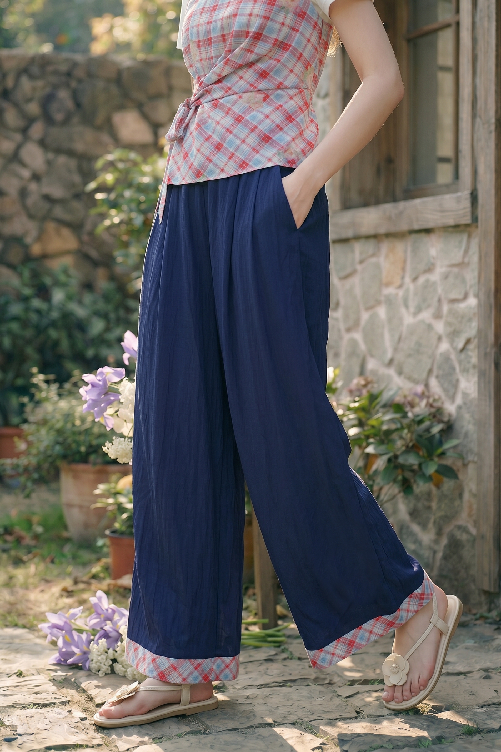 Preppy Printed Two-piece Set