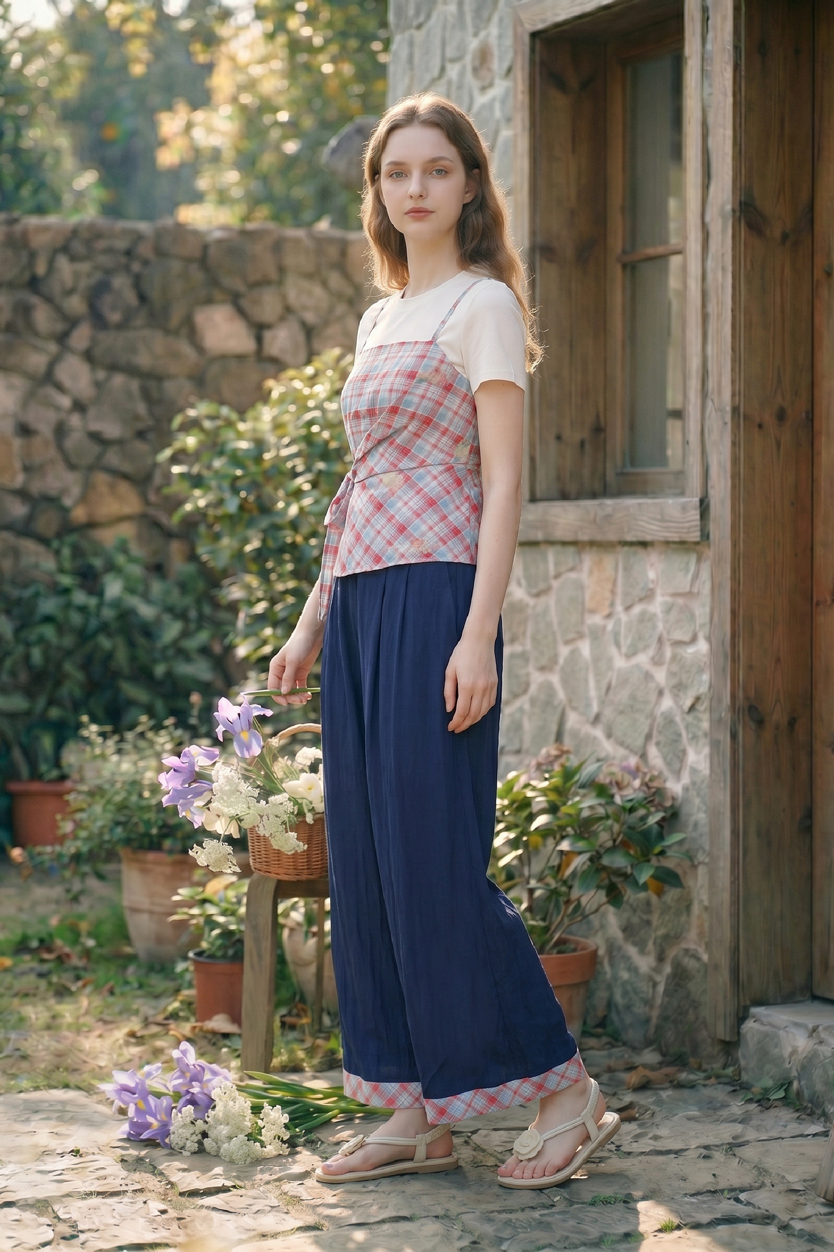 Preppy Printed Two-piece Set