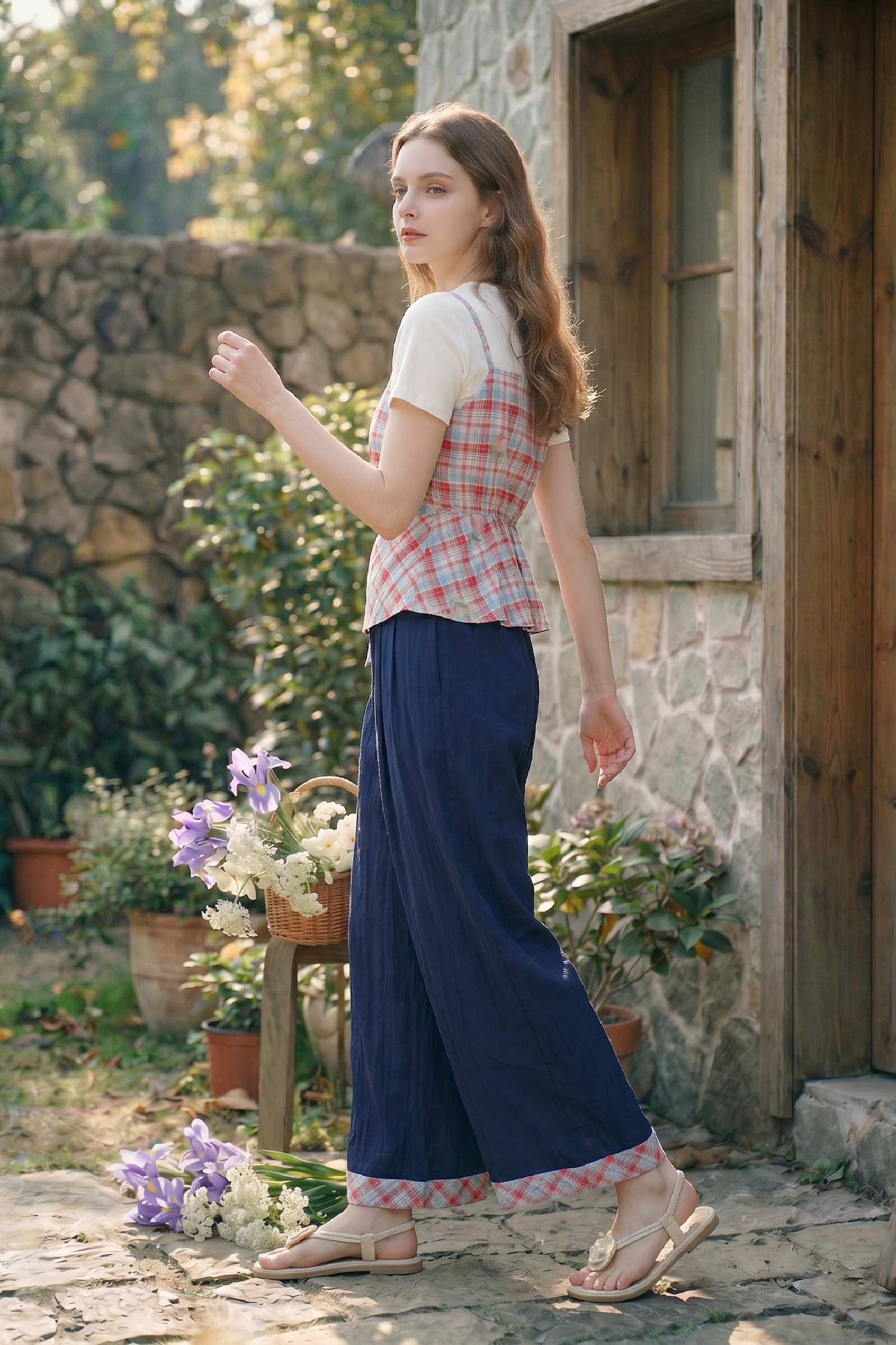 Preppy Printed Two-piece Set