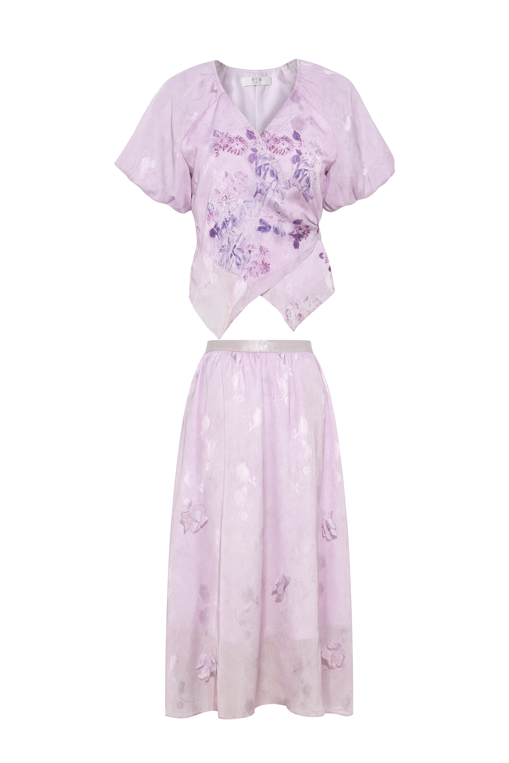 Puff Sleeve Embroidered Dress-LYONSENS