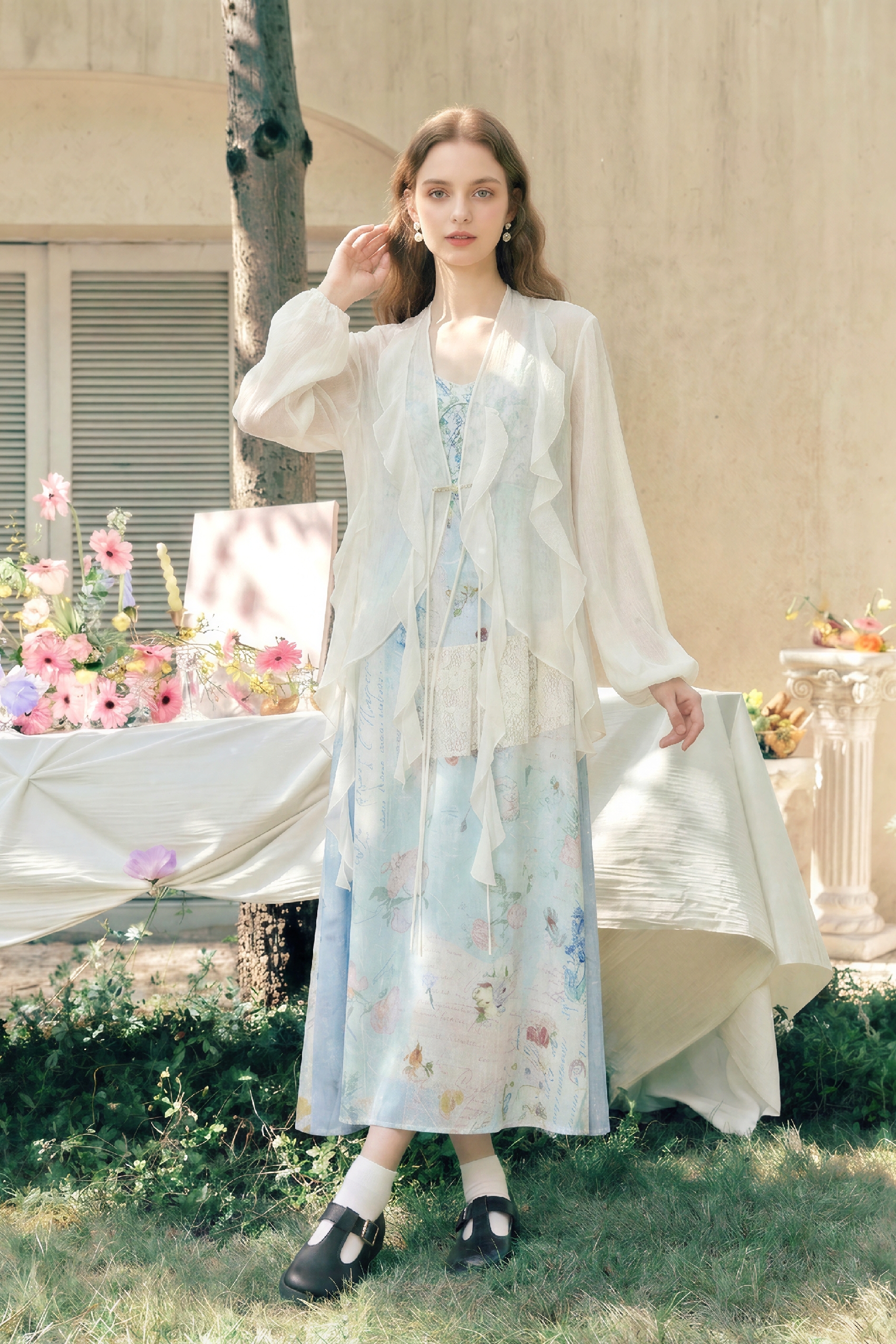 Ruffled Sun Protection Cardigan