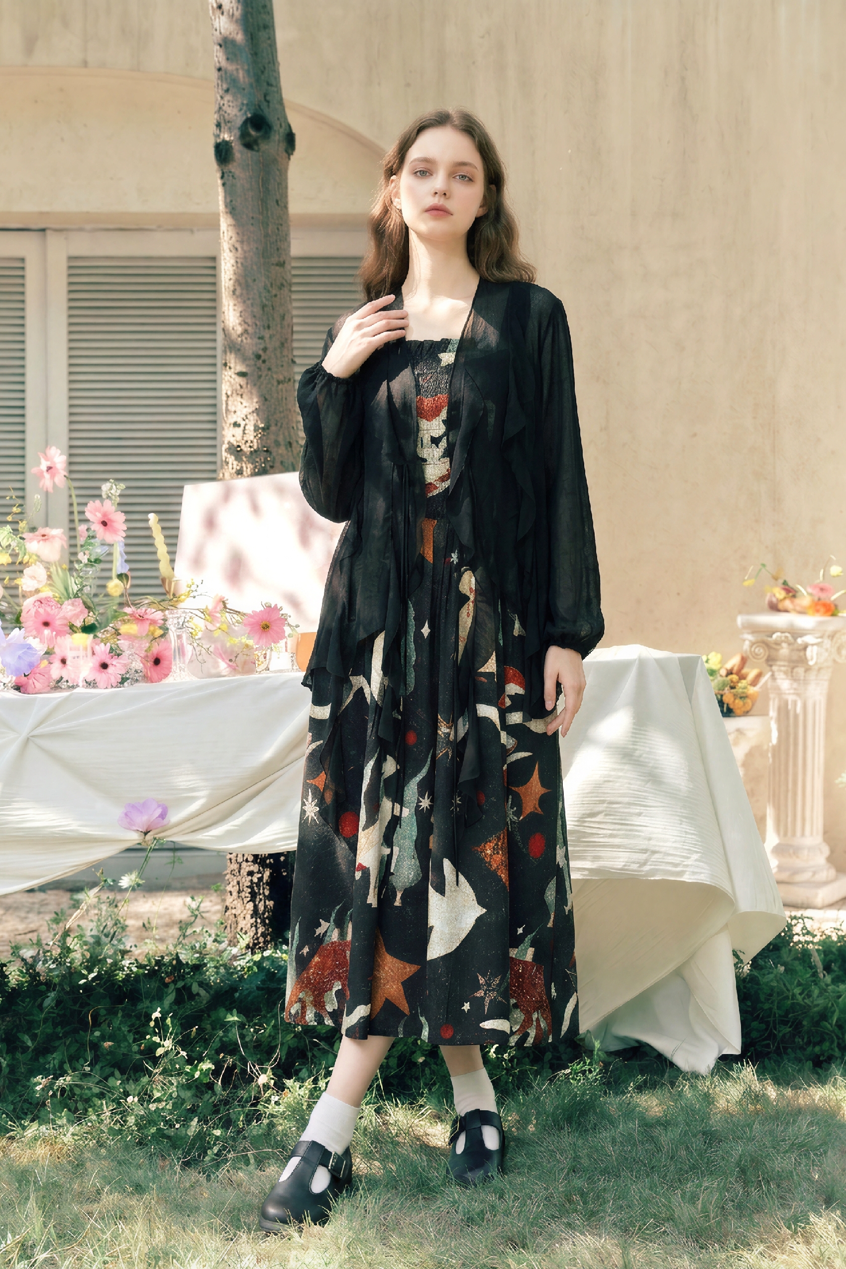 Ruffled Sun Protection Cardigan