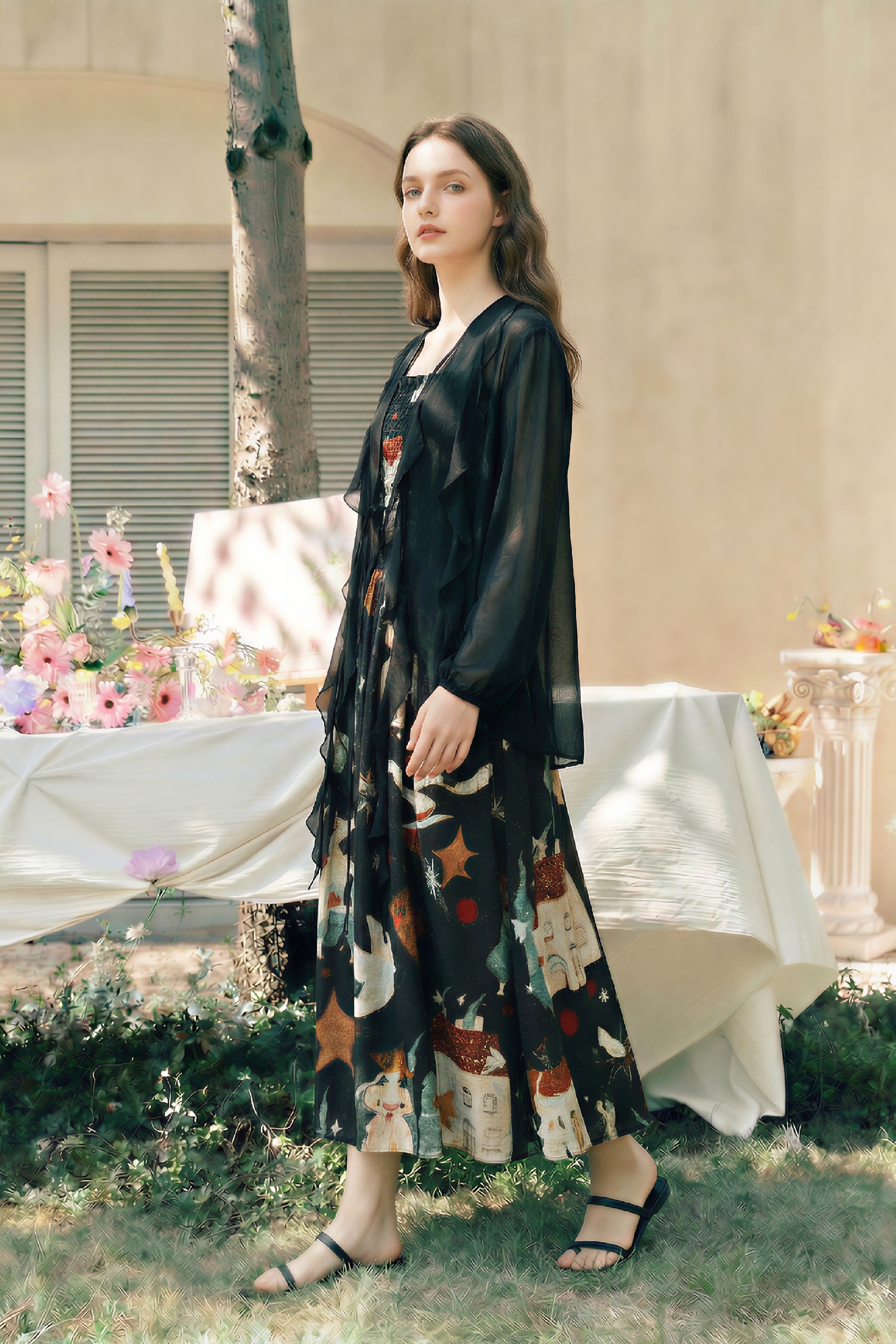Ruffled Sun Protection Cardigan