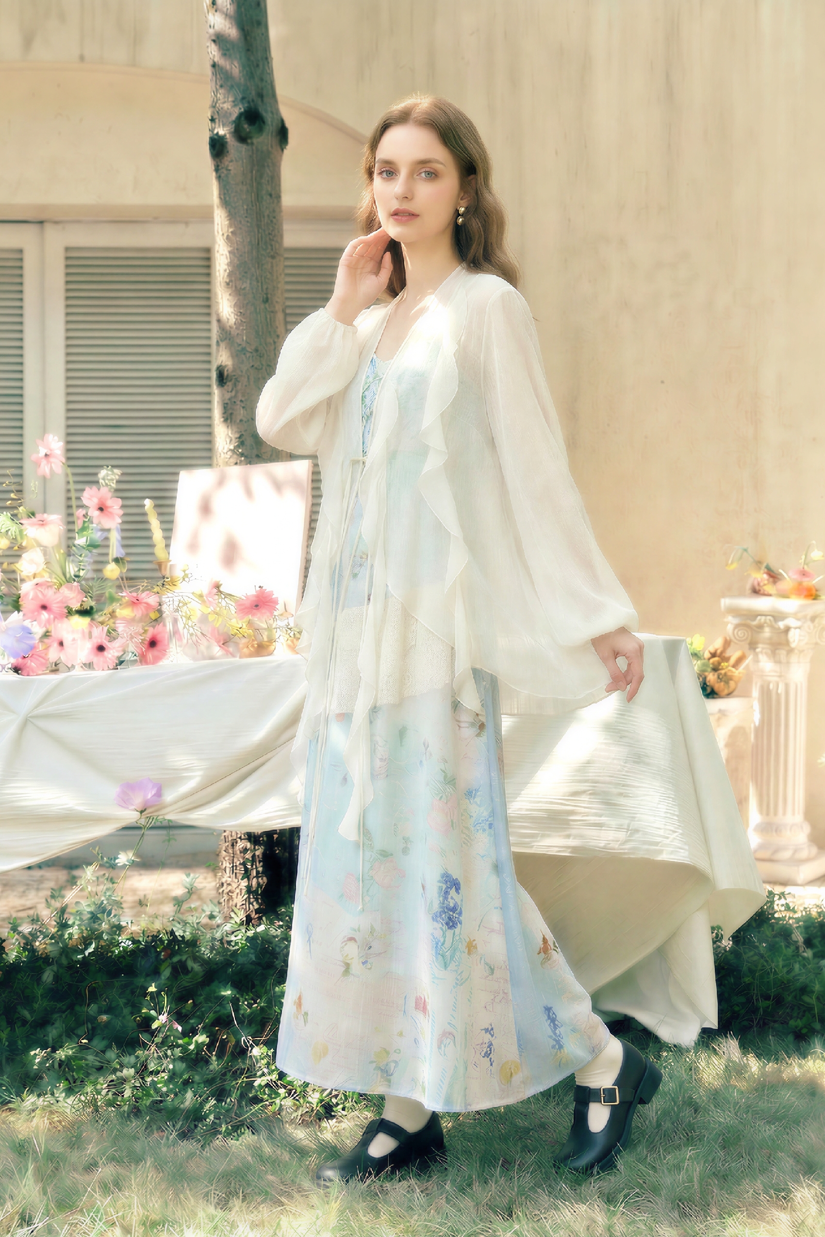 Ruffled Sun Protection Cardigan