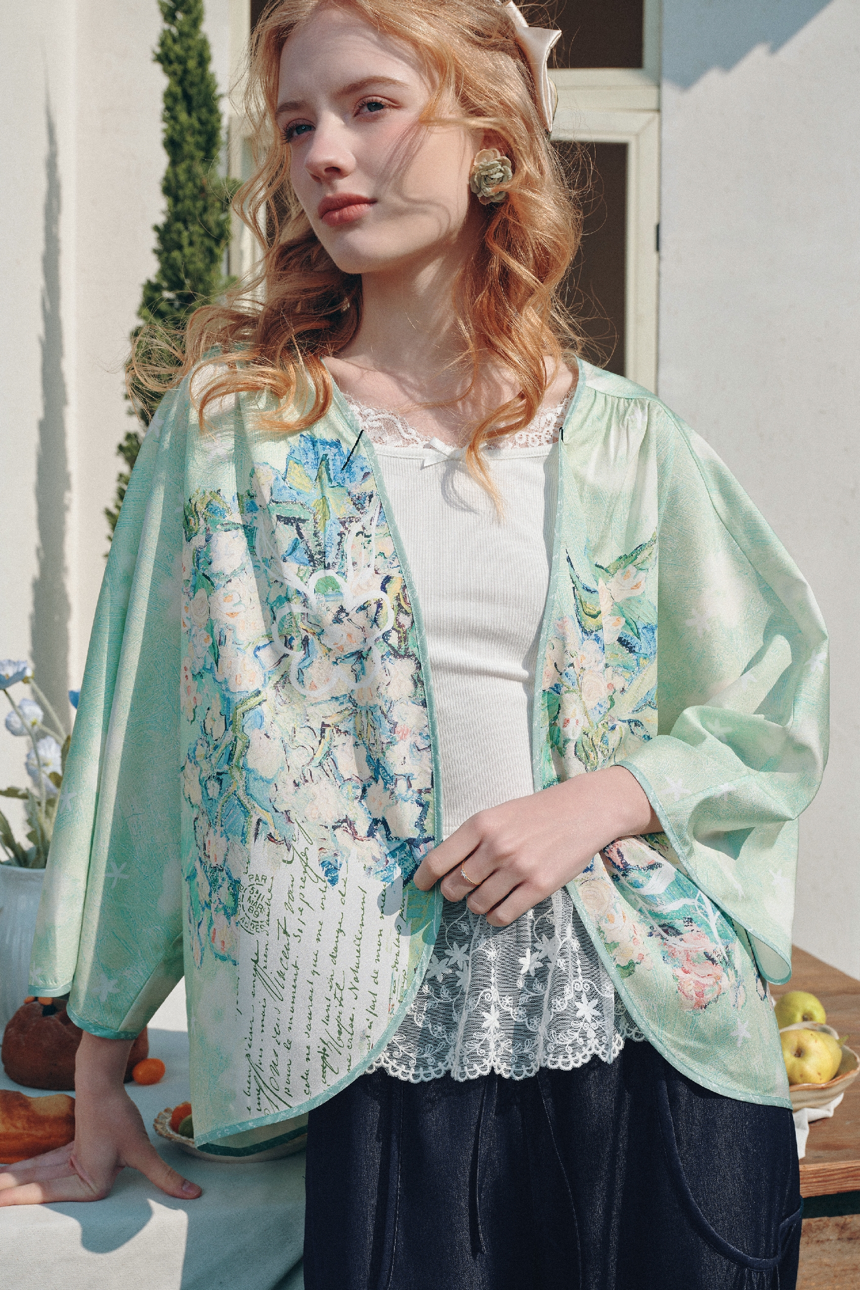 Loose Fit Printed Jacket