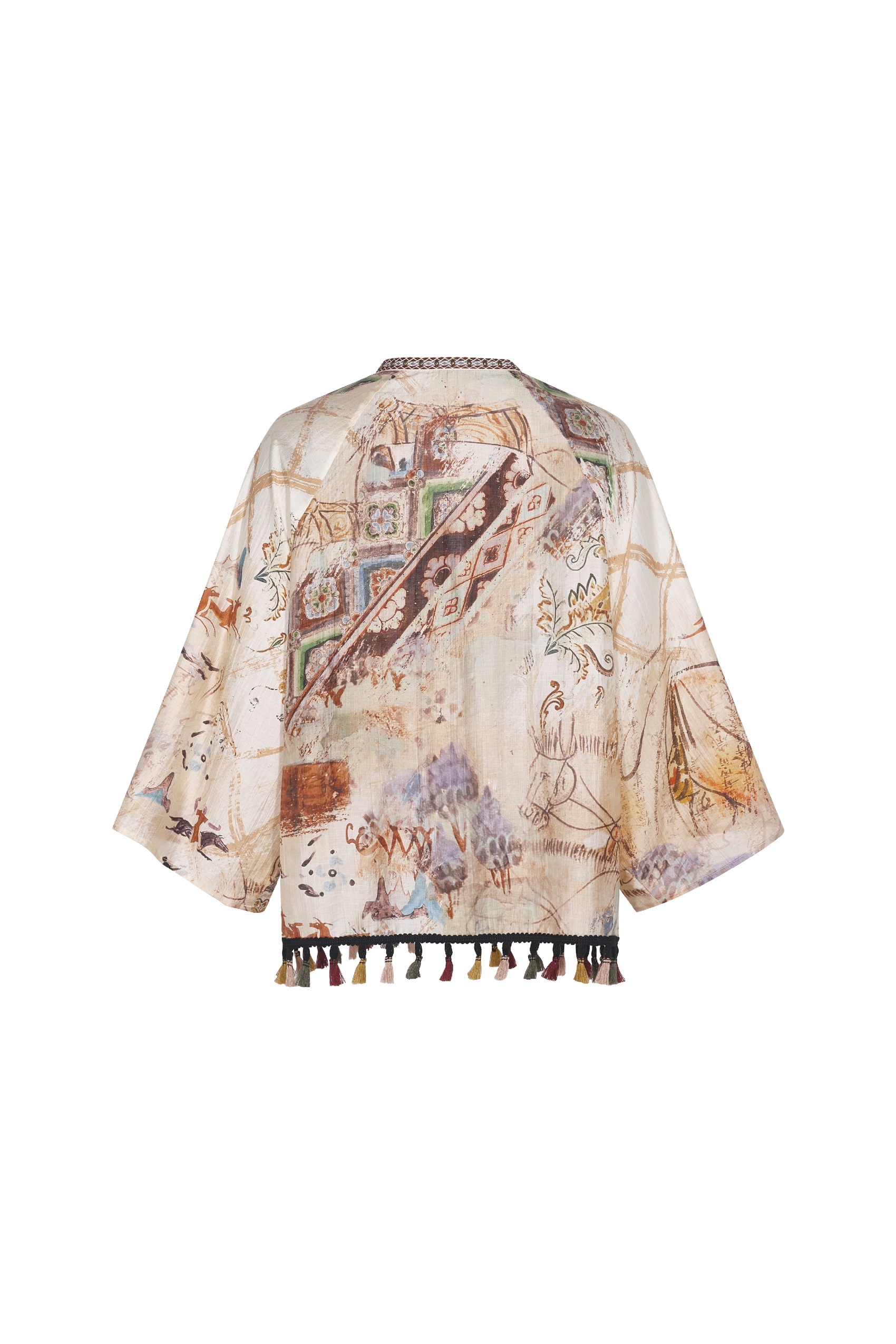 Printed Tassel Short Outerwear
