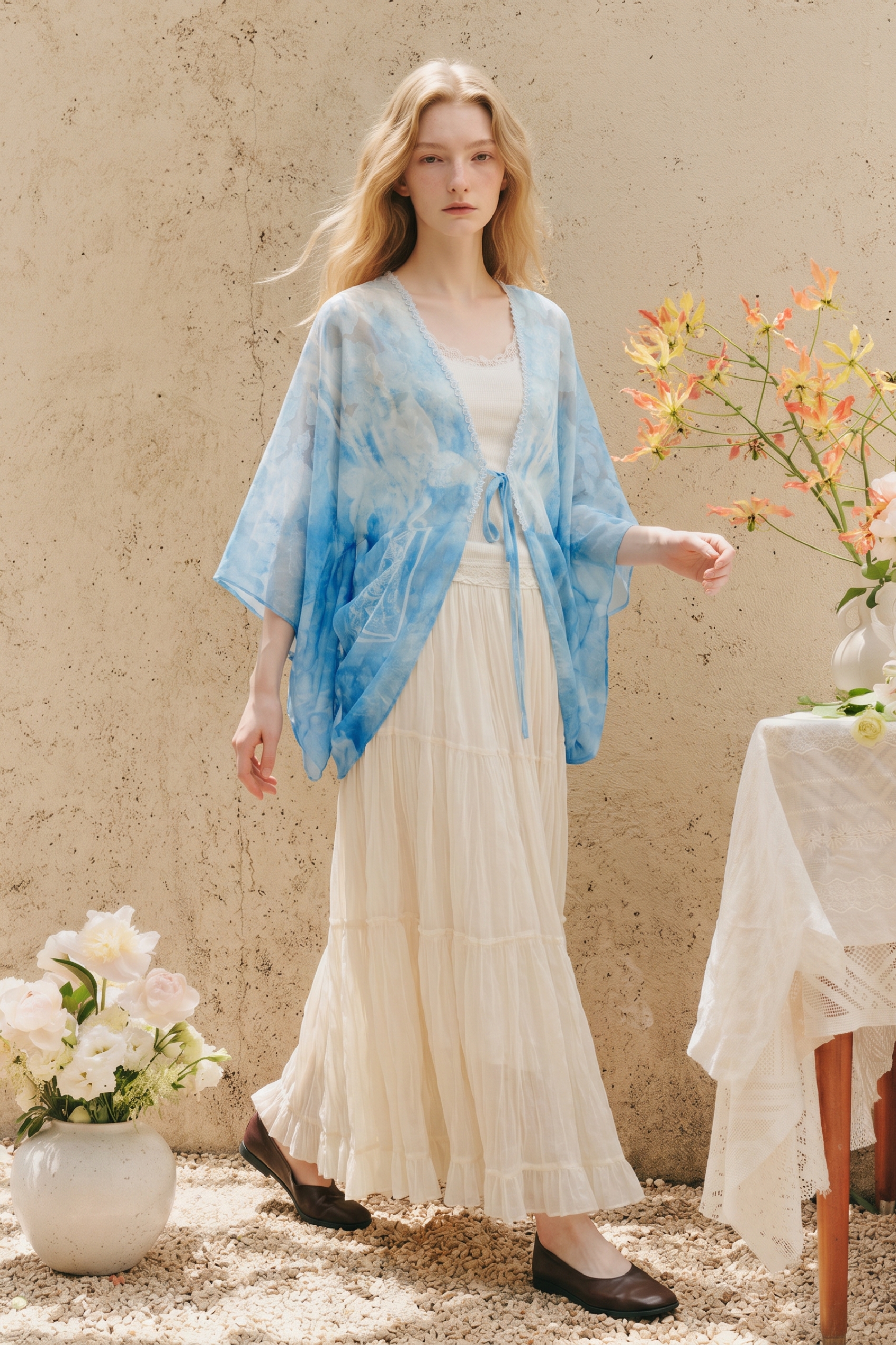 Lazy‑style V‑neck Outer Cardigan-LYONSENS