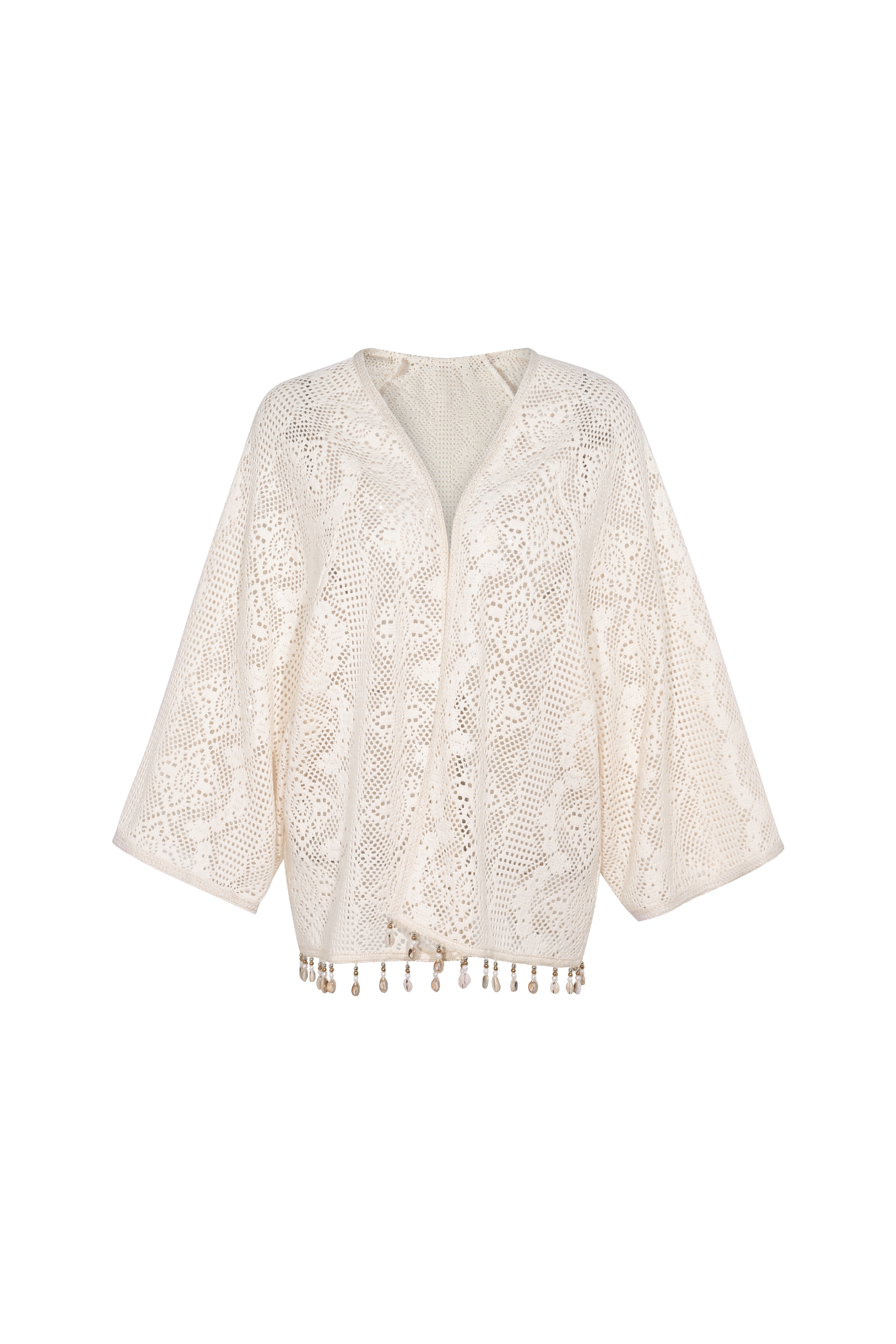 Lace Waist Cinched Short Cardigan-LYONSENS